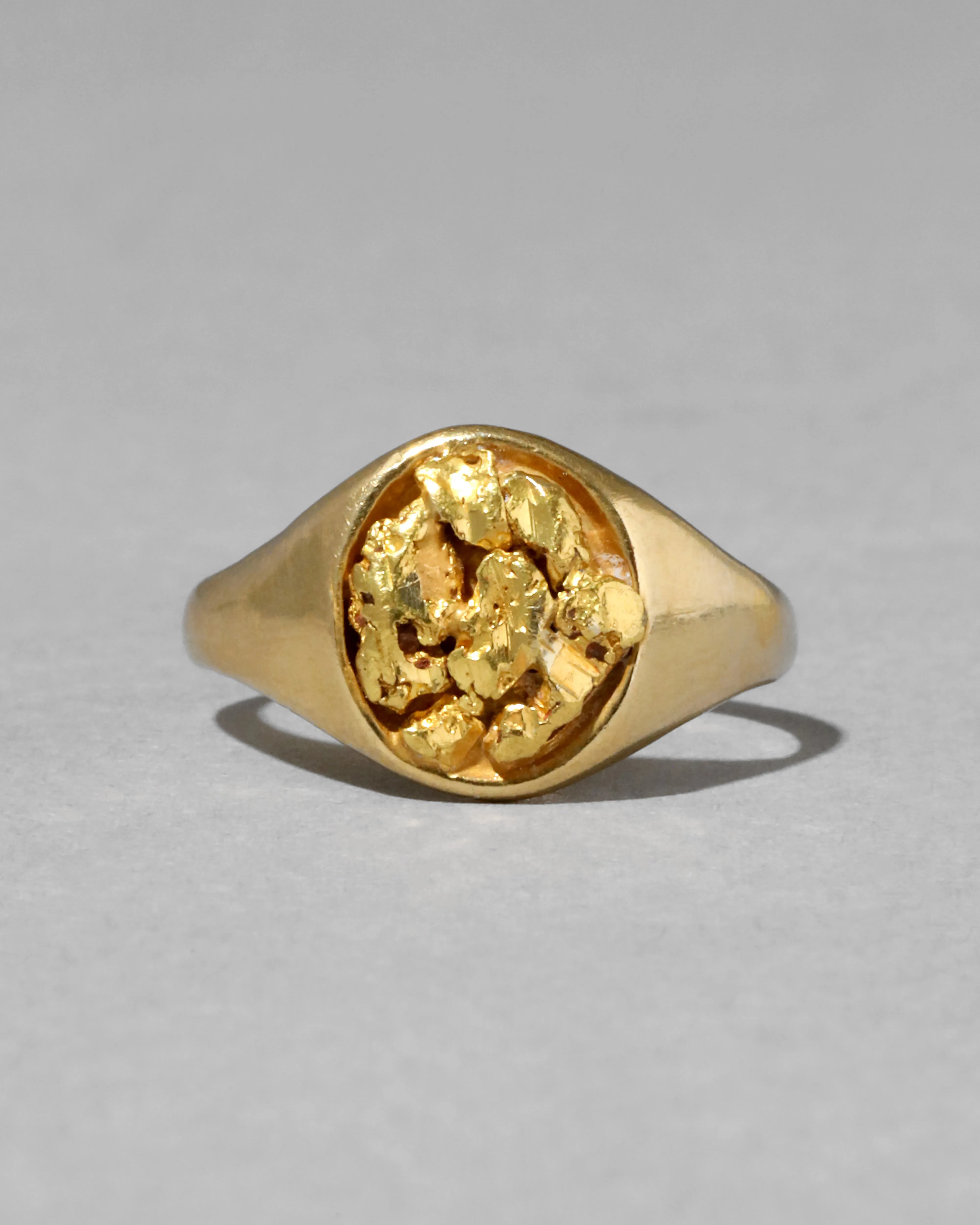 Vintage 1940s 22k Gold & 18k Gold Natural Nugget Signet Ring sold by Alexis Bittar product image thumbnail 2