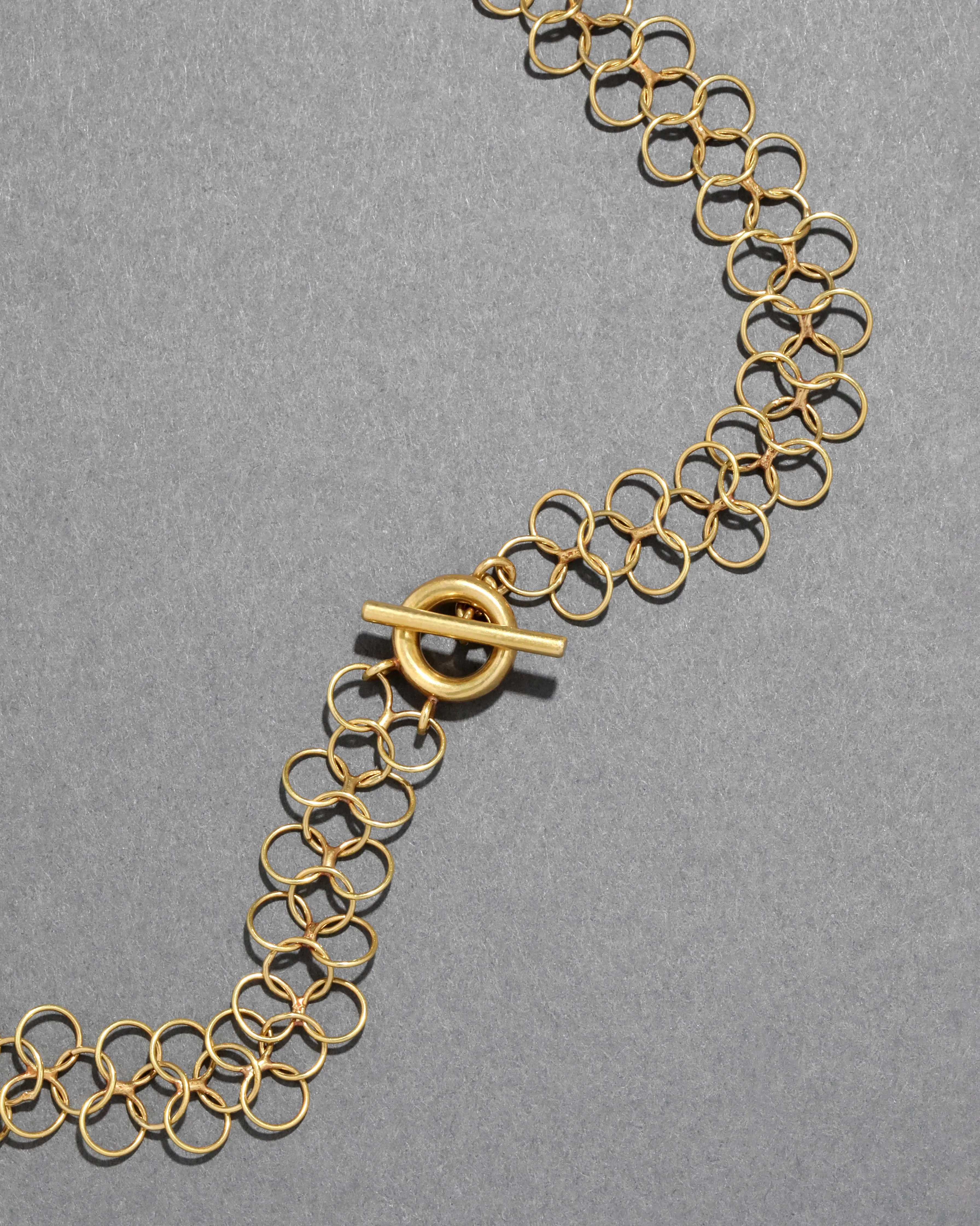 Vintage 1980s 18k Gold Handmade Delicate Loose Link Toggle Necklace sold by Alexis Bittar product image thumbnail 3