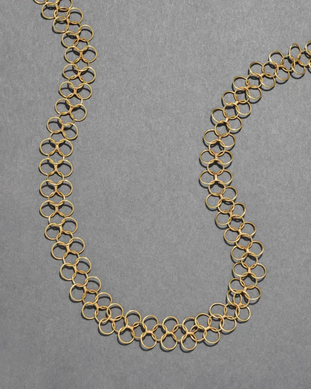 Vintage 1980s 18k Gold Handmade Delicate Loose Link Toggle Necklace sold by Alexis Bittar