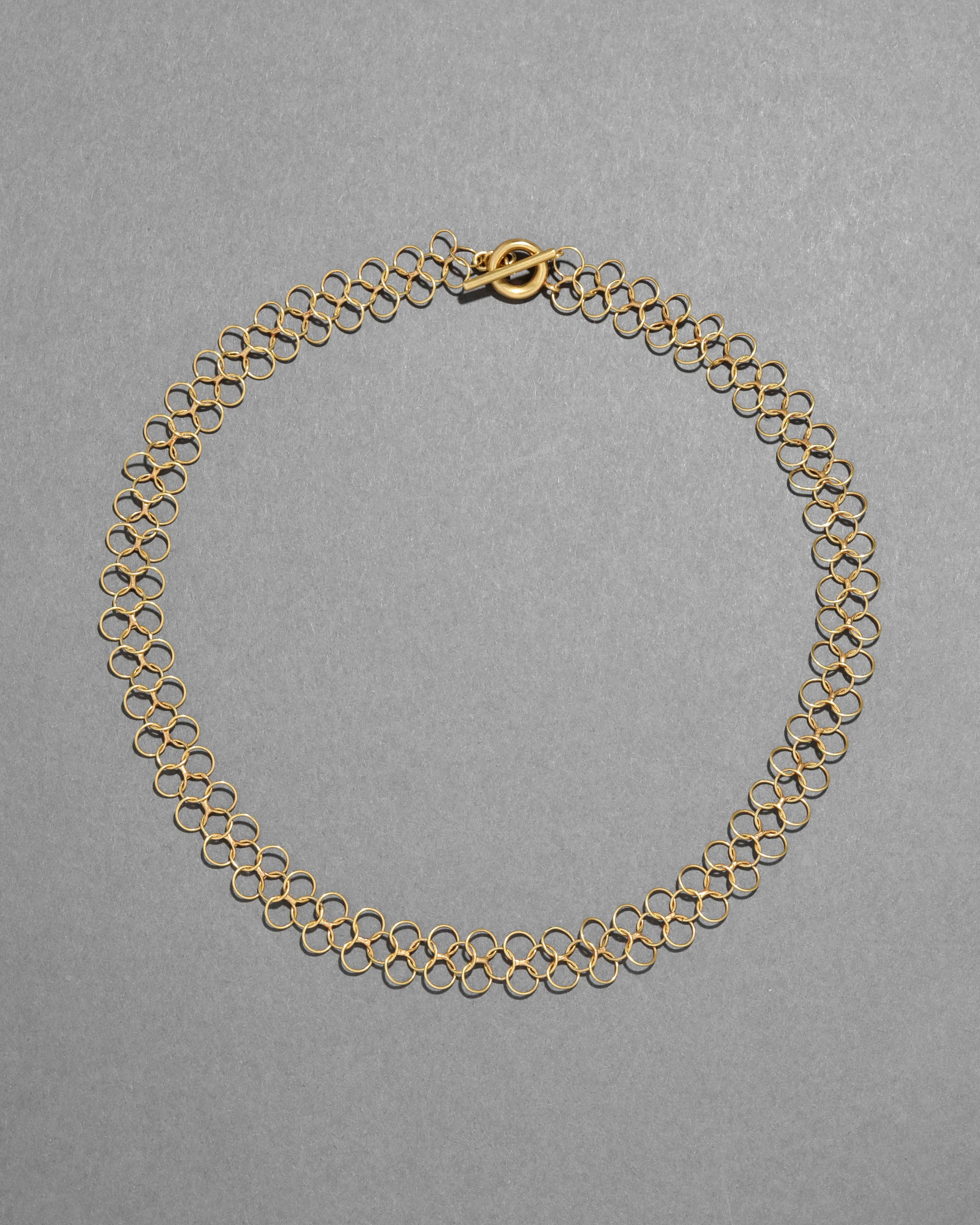 Vintage 1980s 18k Gold Handmade Delicate Loose Link Toggle Necklace sold by Alexis Bittar product image thumbnail 2