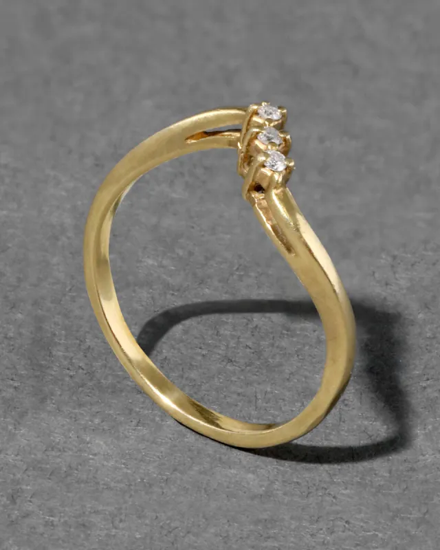 Vintage 1980s 18k Gold & 3 Marquis Diamond Stackable Band Ring sold by Alexis Bittar