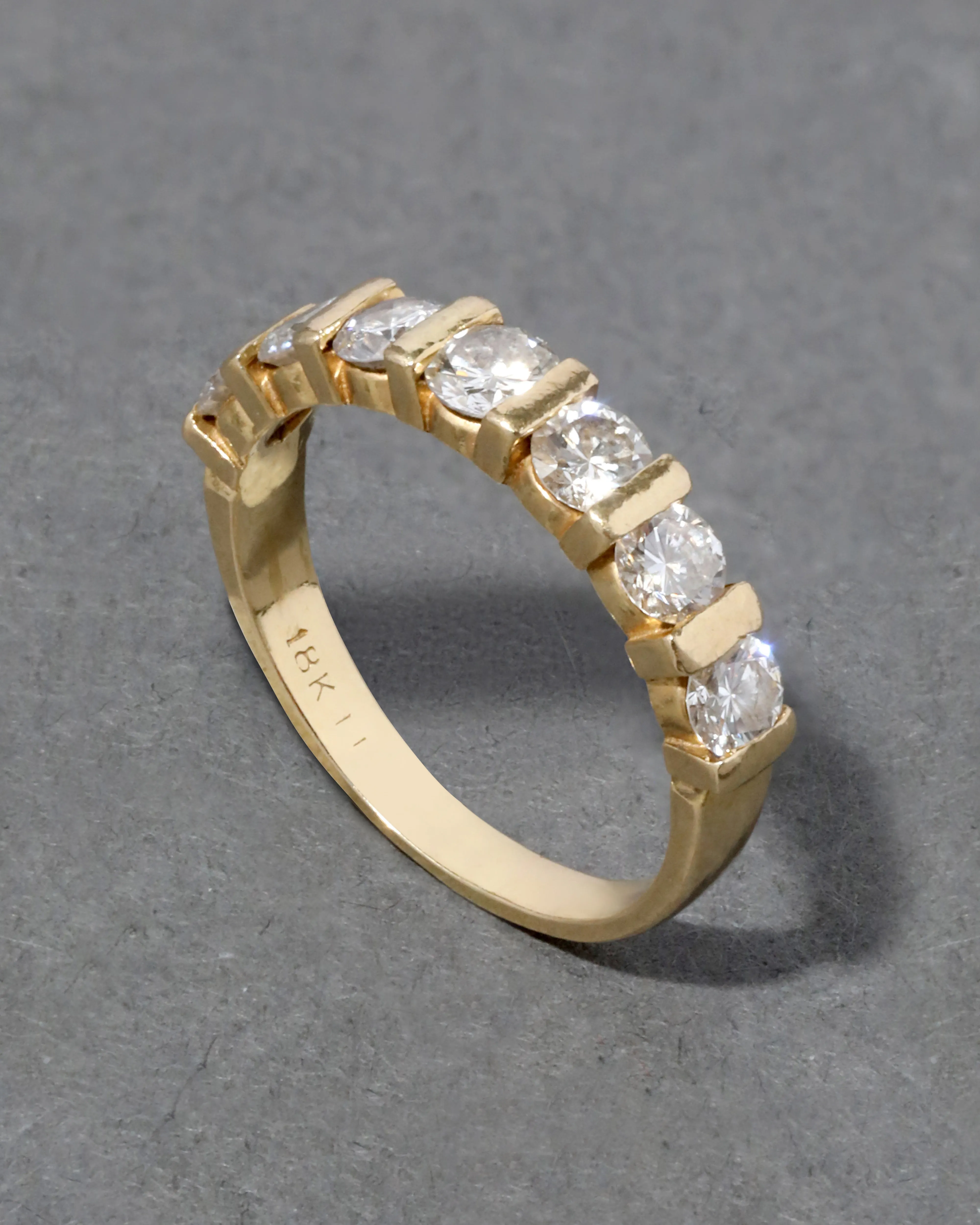 Vintage 1980s 18k Gold & Diamond Large Band Ring sold by Alexis Bittar