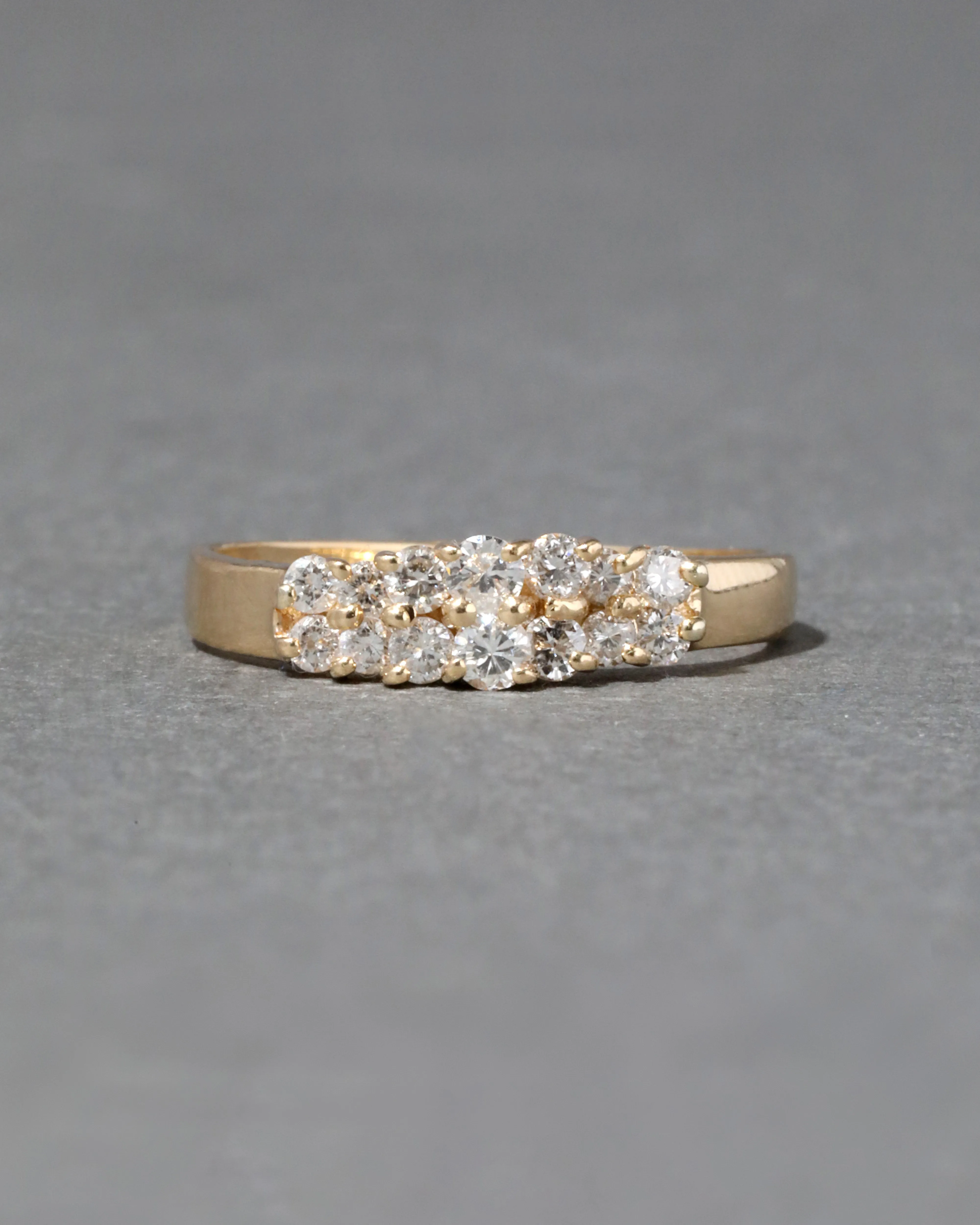 Vintage 1970s 14k Gold Diamond Double Row Band Ring sold by Alexis Bittar product image thumbnail 2