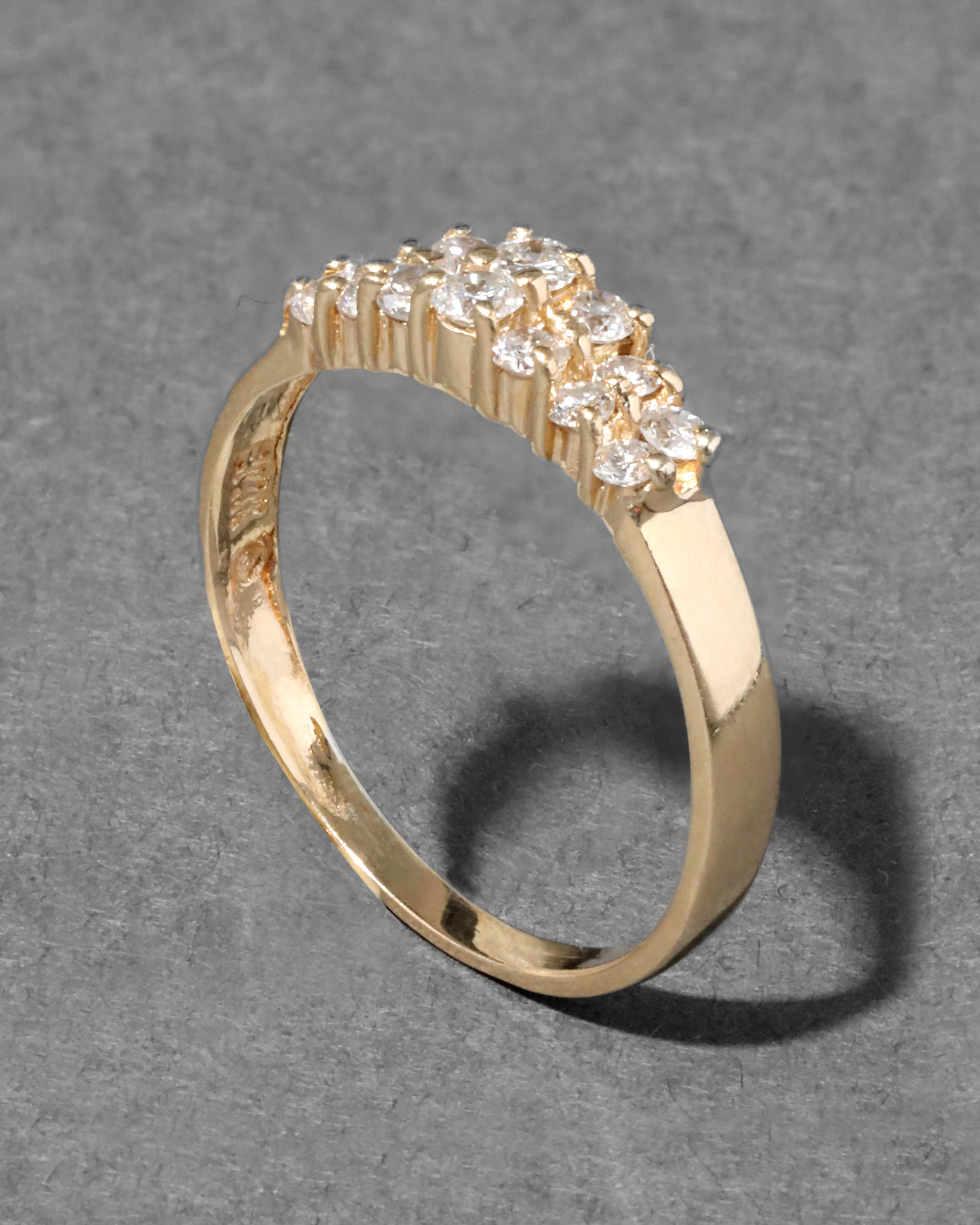 Vintage 1970s 14k Gold Diamond Double Row Band Ring sold by Alexis Bittar
