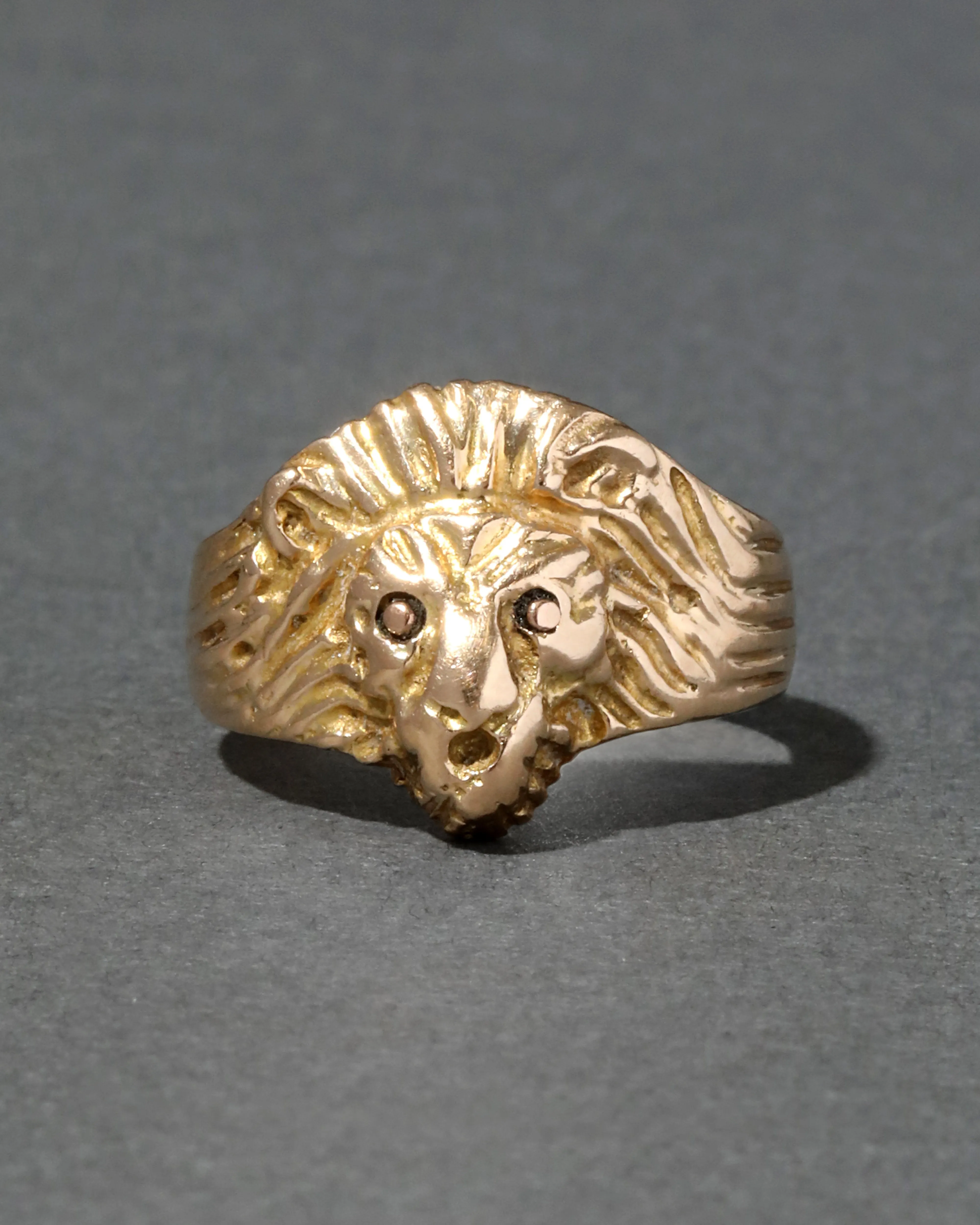 Vintage 14k Gold Lion Head Ring sold by Alexis Bittar