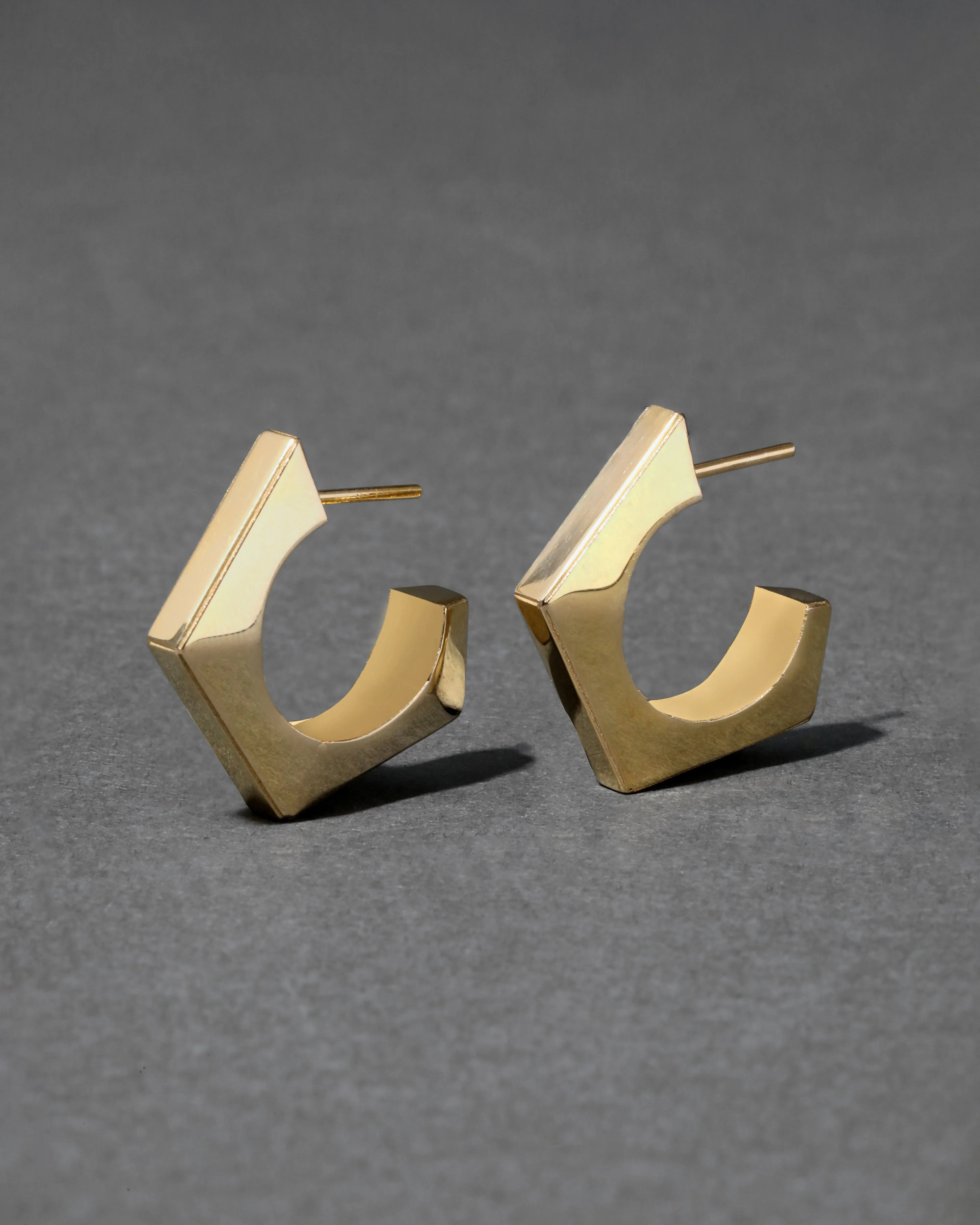 Vintage 1980s 14k Gold Angled Hoop Earring sold by Alexis Bittar