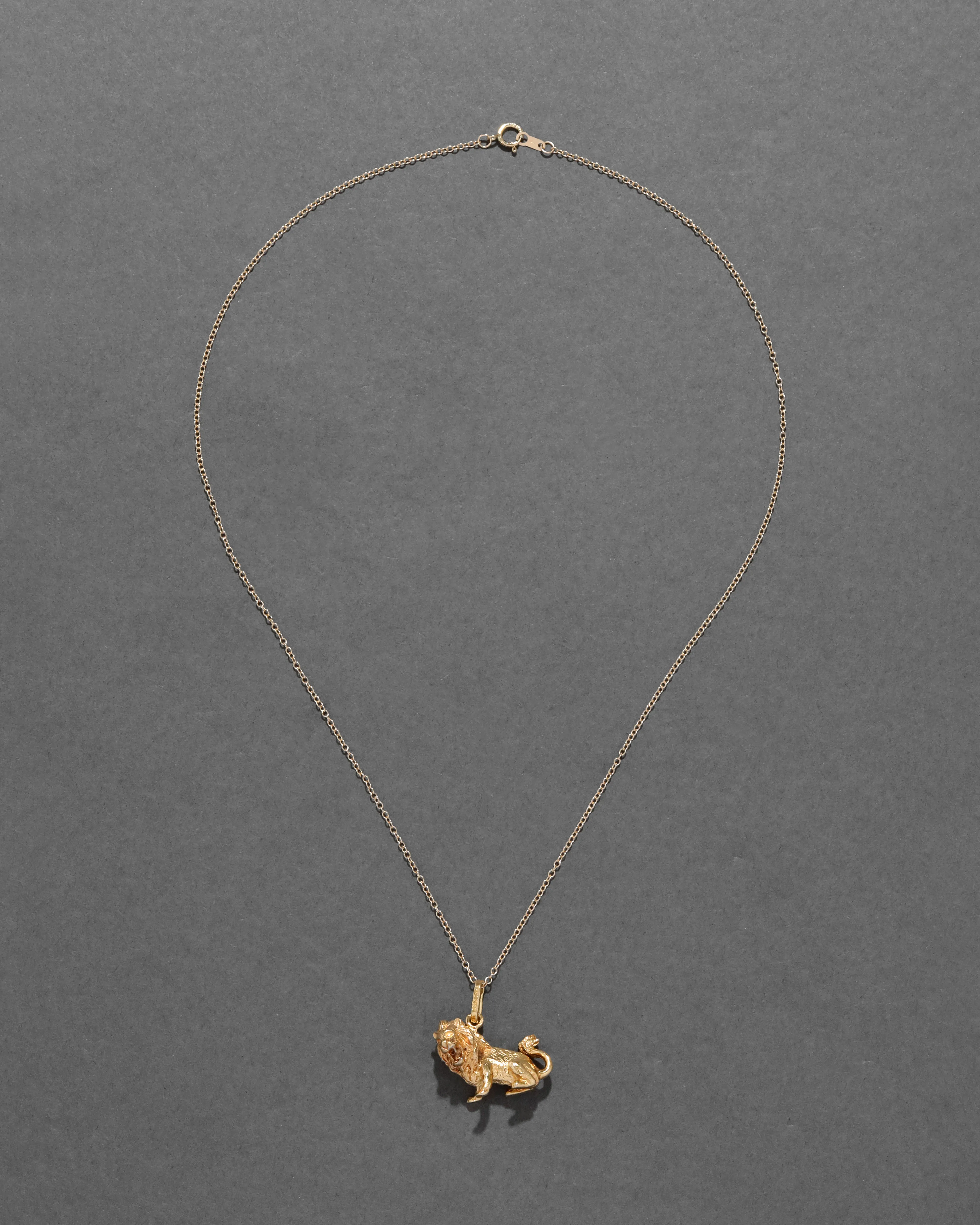 Vintage 1980s 18k Gold Roaring Lion Pendant Necklace sold by Alexis Bittar product image thumbnail 2