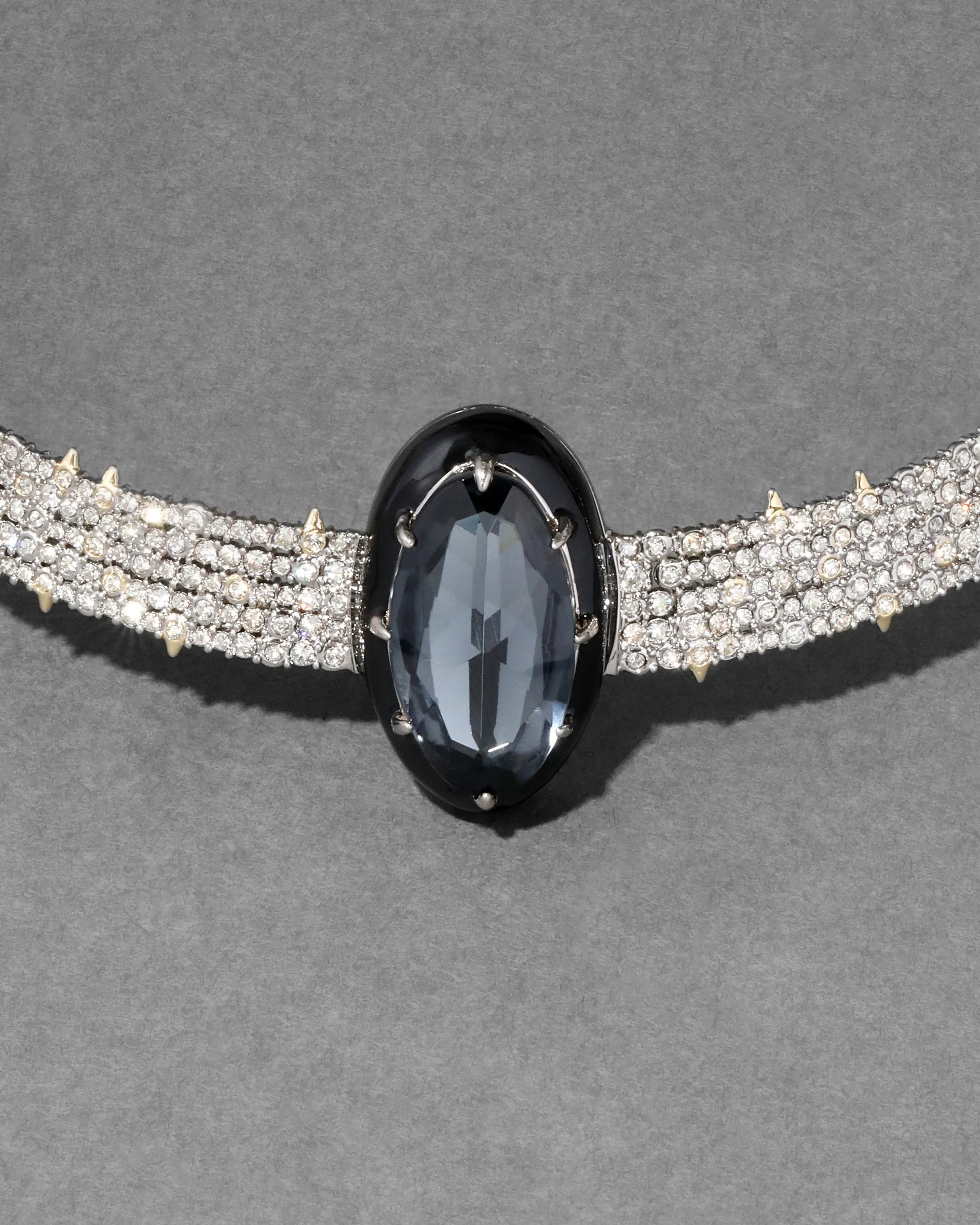 Archive Crystal Encrusted Hematite Doublet Collar Necklace sold by Alexis Bittar product image thumbnail 2