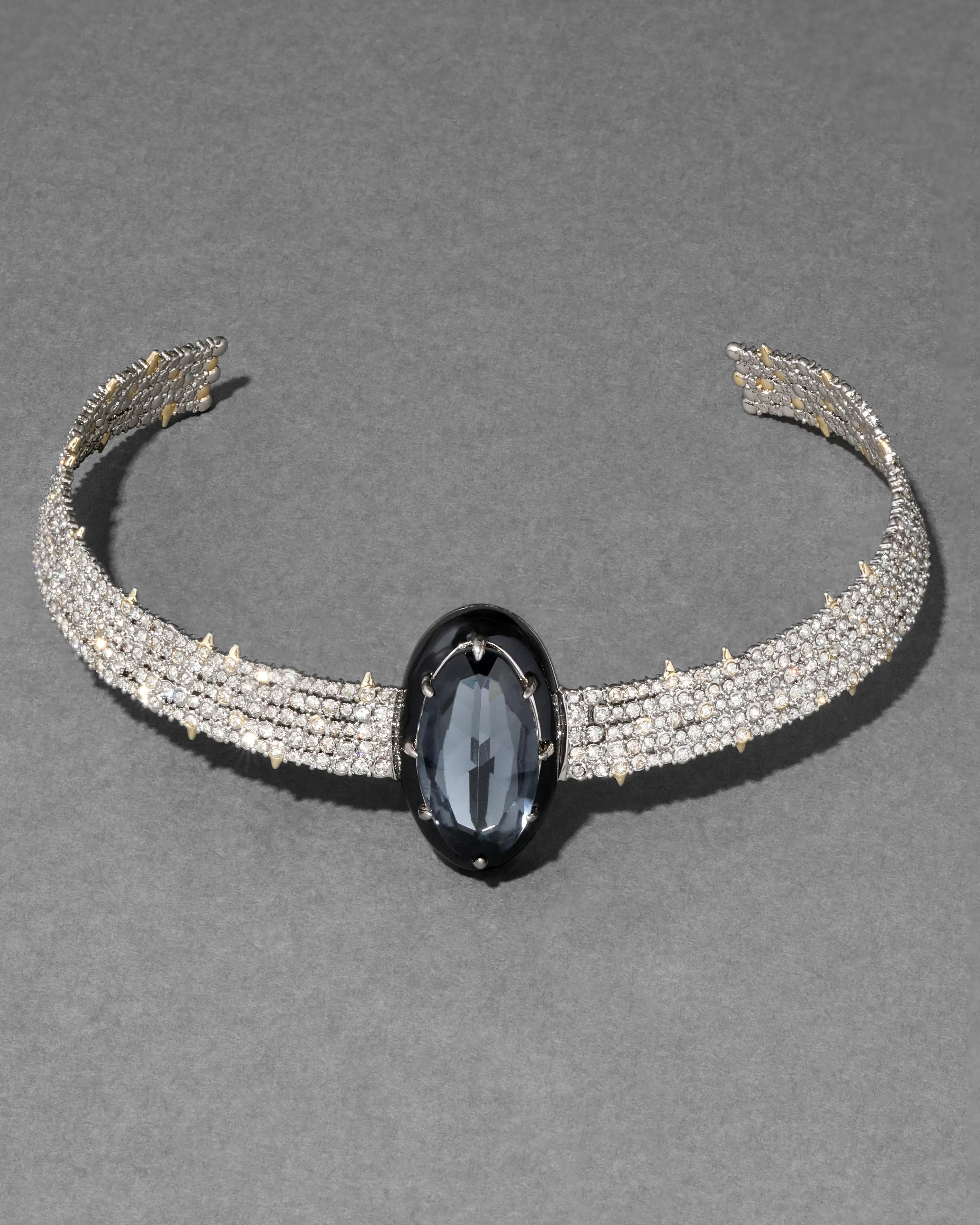 Archive Crystal Encrusted Hematite Doublet Collar Necklace sold by Alexis Bittar