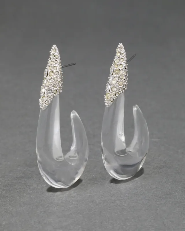 Archive Crystal Encrusted Clear Lucite Hoop Earring sold by Alexis Bittar