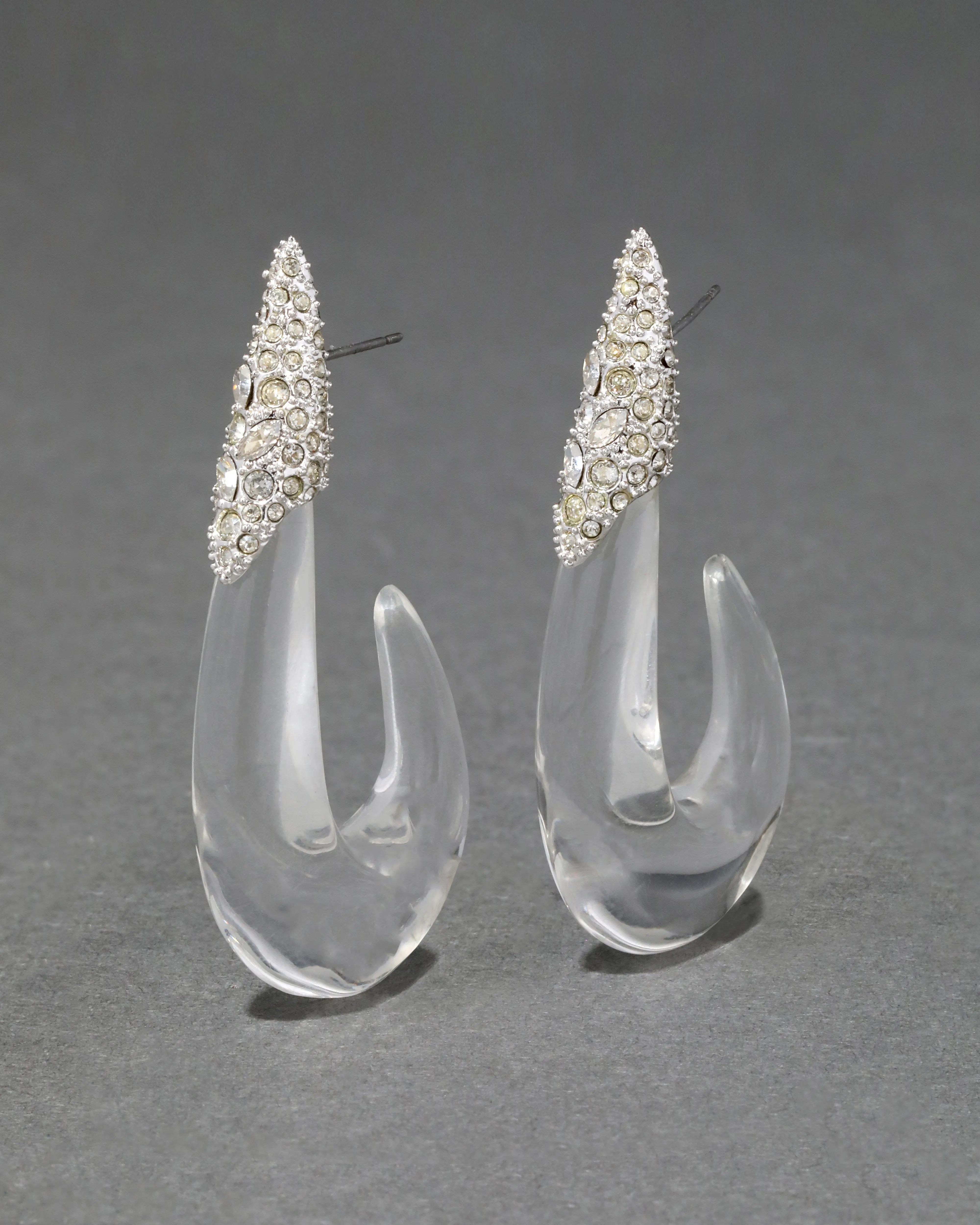 Archive Crystal Encrusted Clear Lucite Hoop Earring sold by Alexis Bittar