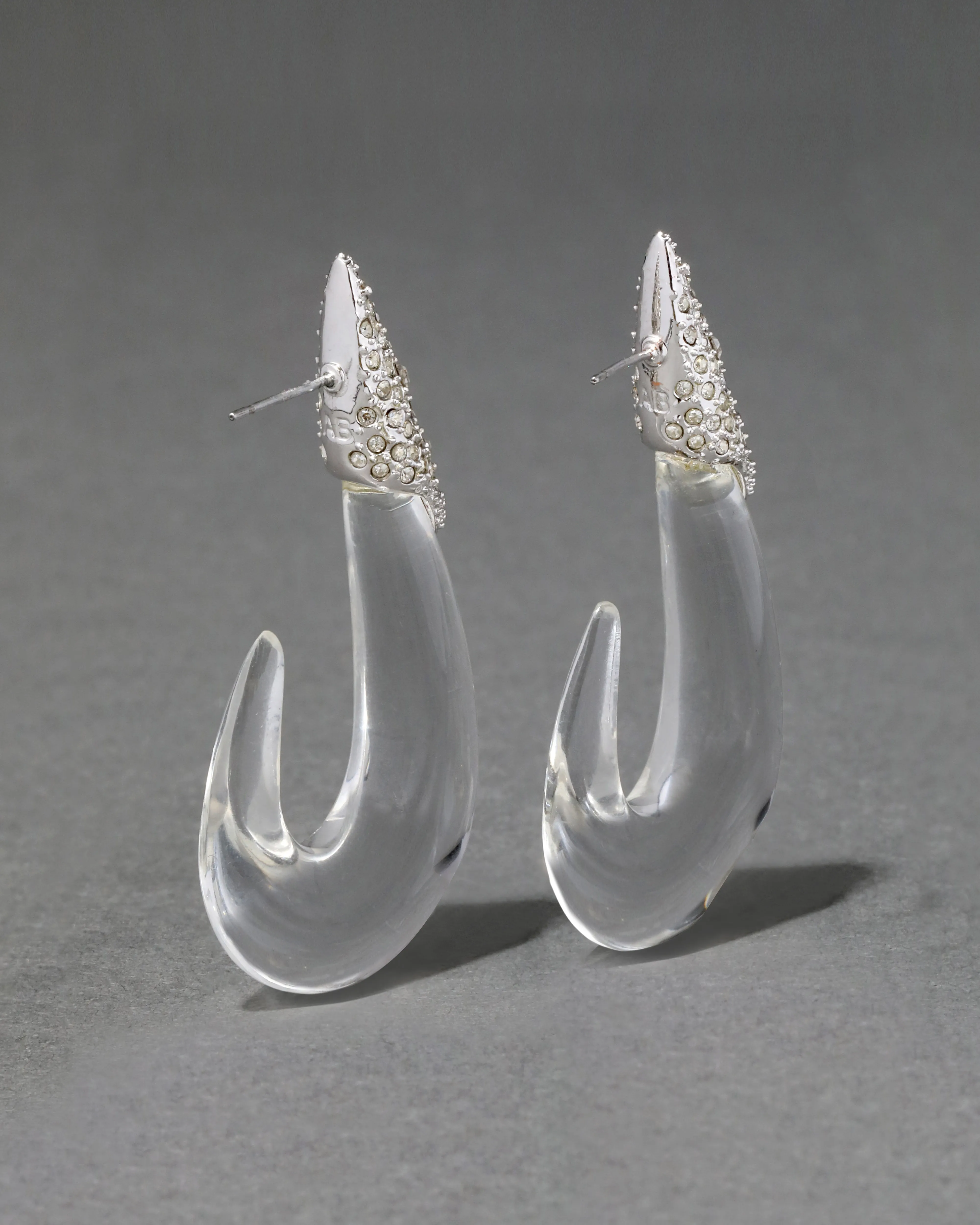 Archive Crystal Encrusted Clear Lucite Hoop Earring sold by Alexis Bittar product image thumbnail 2