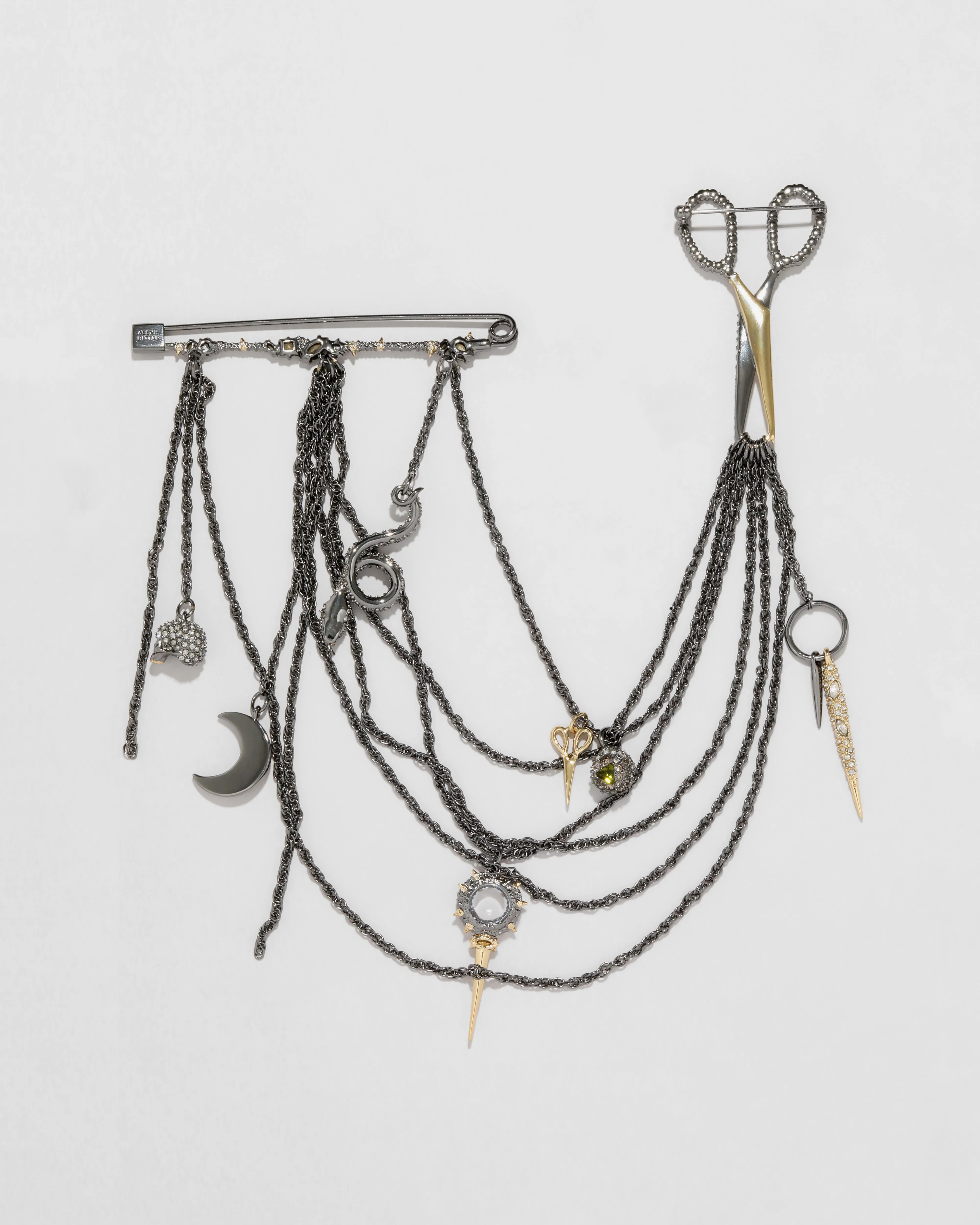 Archive Gunmetal Scissor & Charms Sweater Pin sold by Alexis Bittar product image thumbnail 2