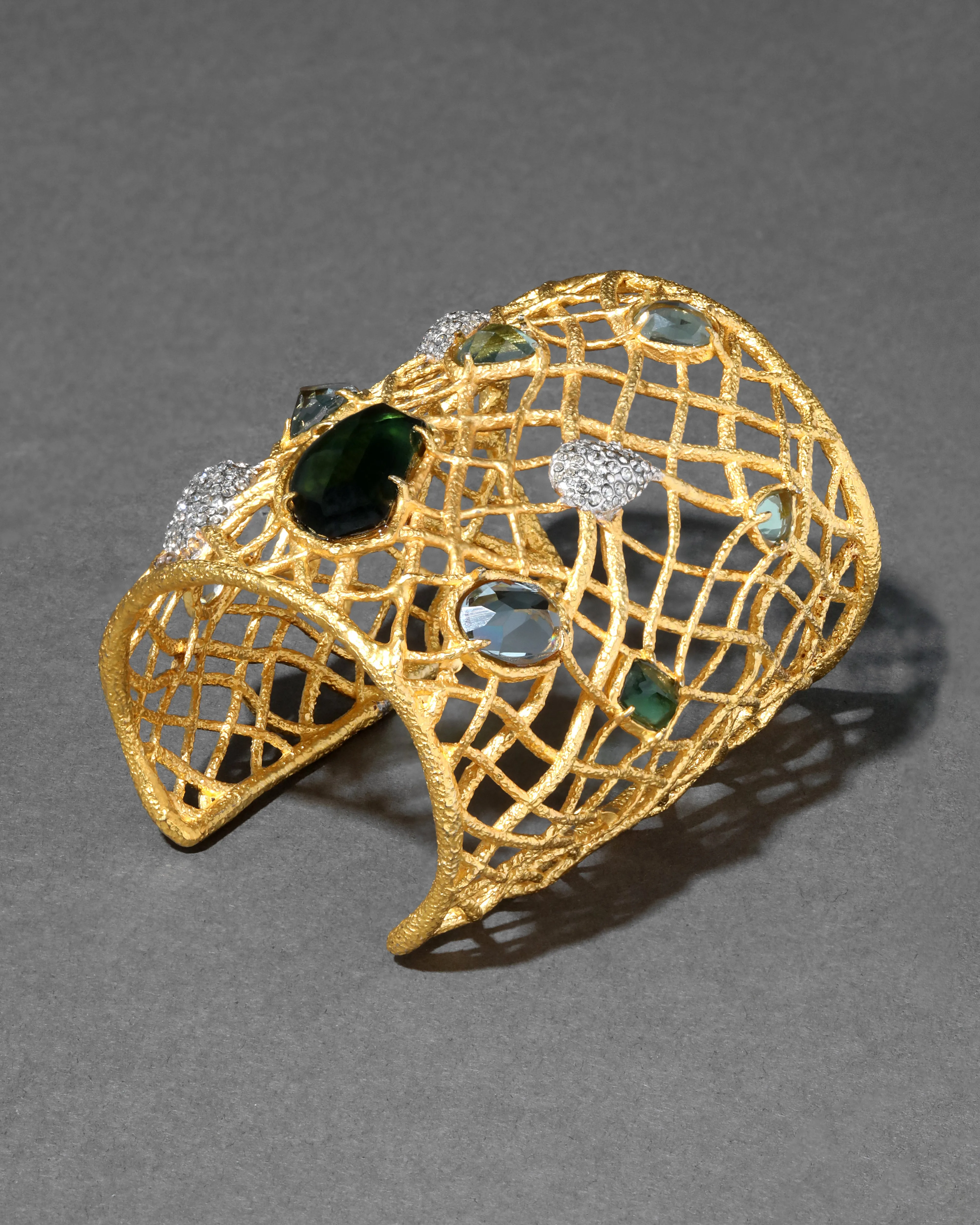 Archive Byzantine Stone Studded Lattice Cuff Bracelet sold by Alexis Bittar product image thumbnail 2