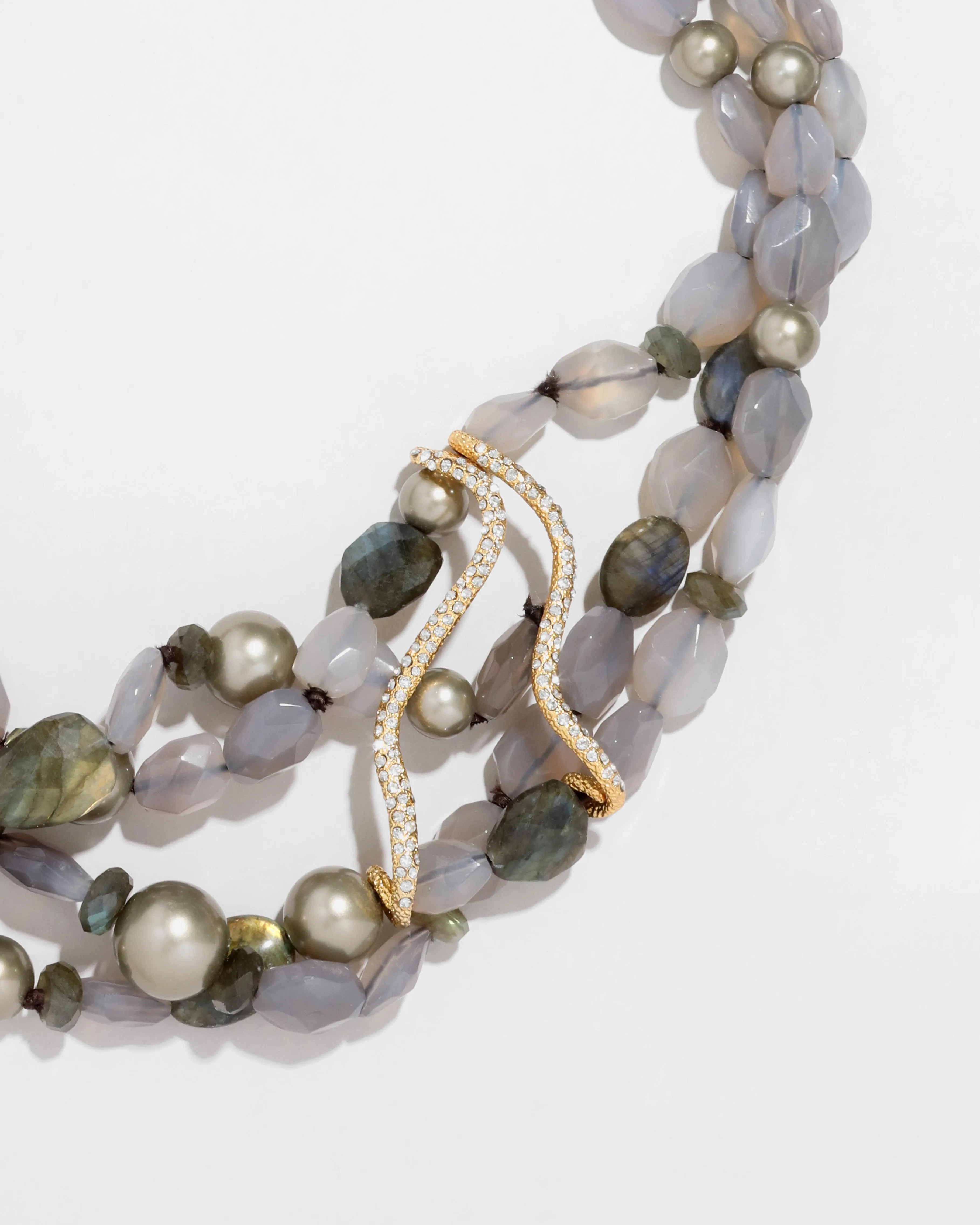Archive Triple Strand Beaded Stone Cluster Pendant Necklace sold by Alexis Bittar product image thumbnail 2