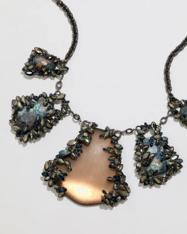 Archive Mosaic Stone Framed Lucite Pendant Necklace sold by Alexis Bittar