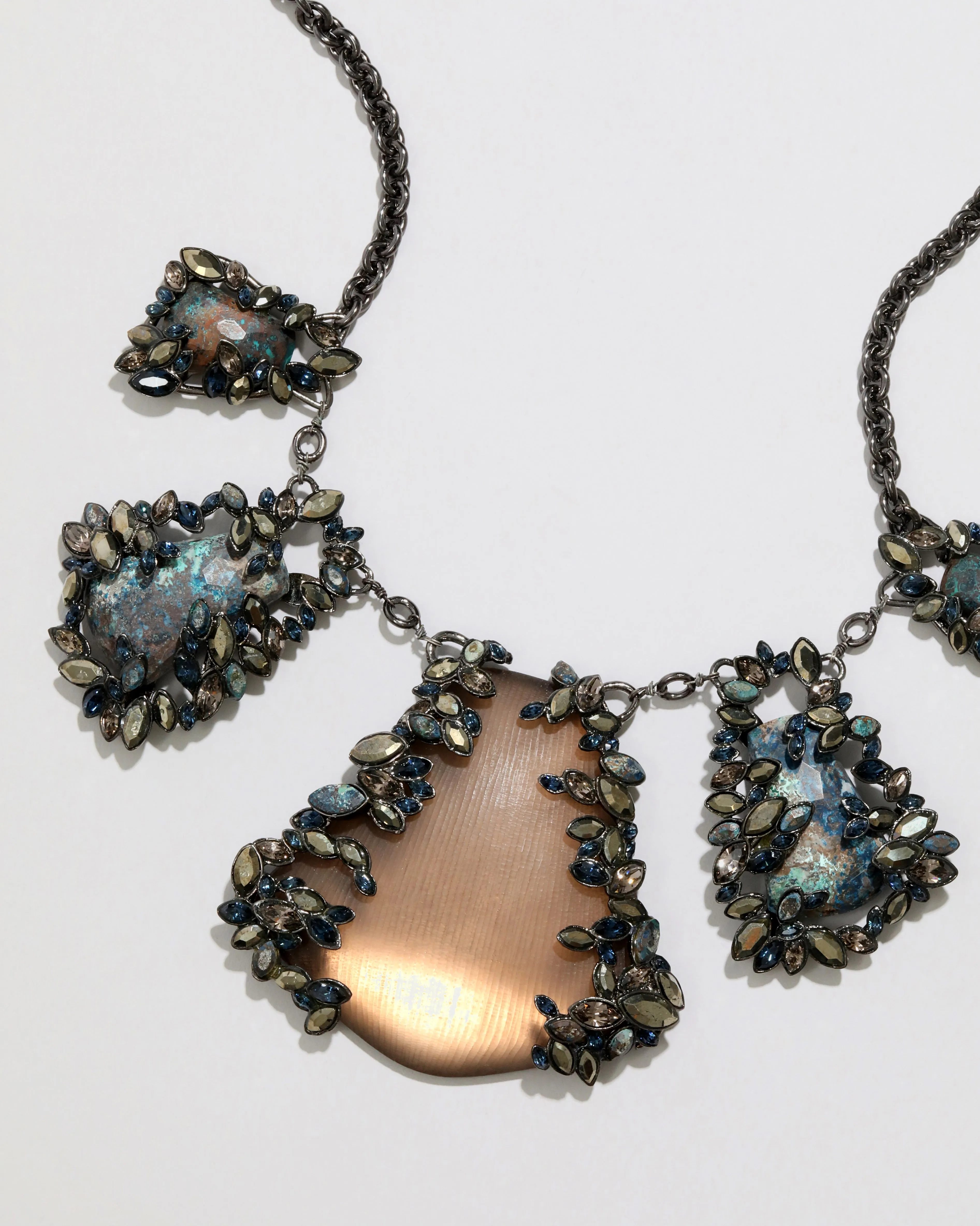 Archive Mosaic Stone Framed Lucite Pendant Necklace sold by Alexis Bittar