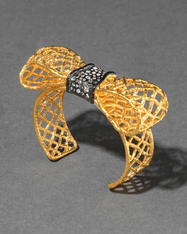 Archive Crystal Encrusted Bow Cuff Bracelet sold by Alexis Bittar