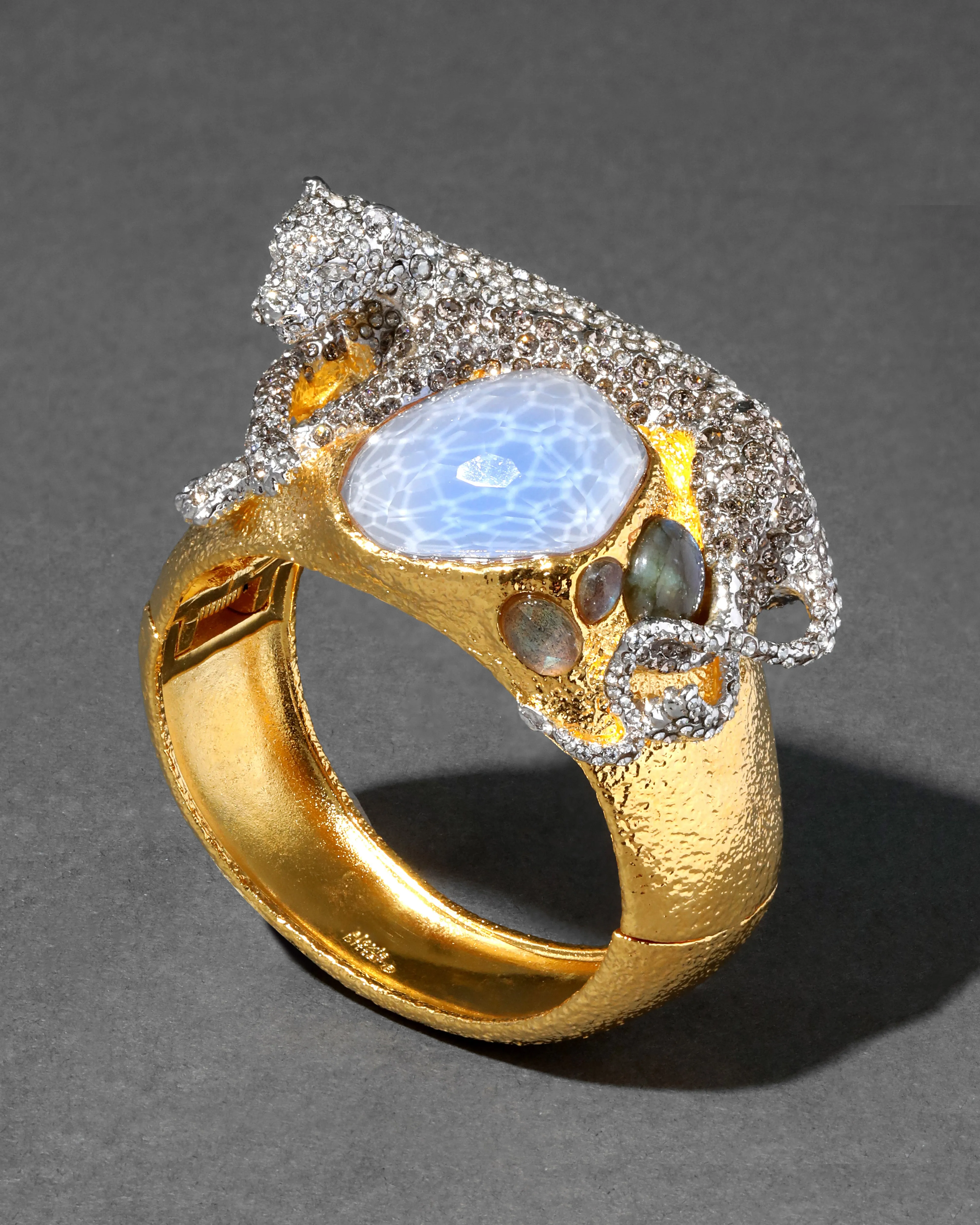 Archive Crystal Encrusted Lounging Panther Hinge Bracelet sold by Alexis Bittar