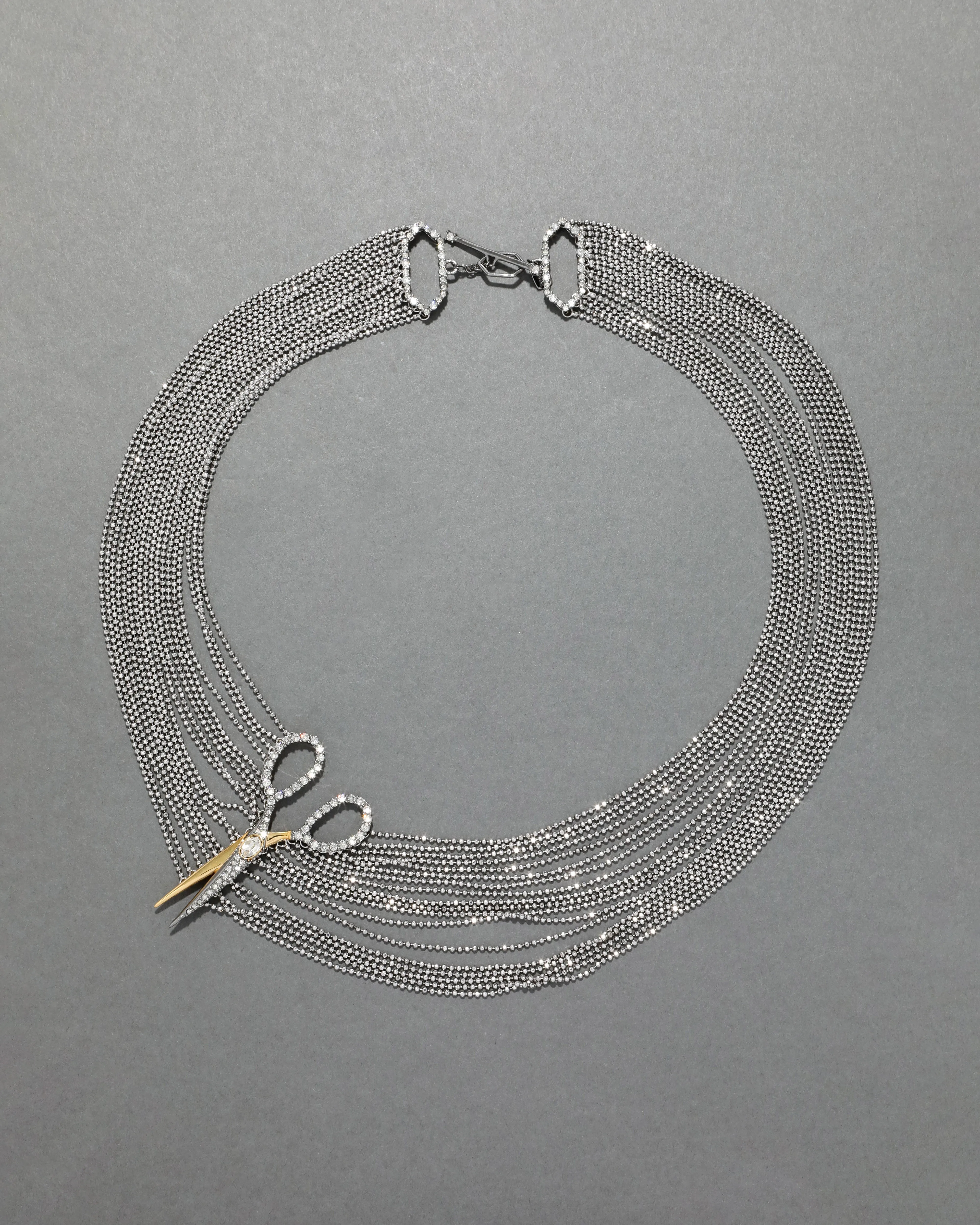 Archive Crystal Encrusted Scissor Bib Necklace sold by Alexis Bittar product image thumbnail 2