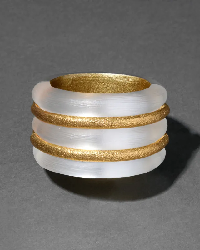Archive Lucite Textured Gold Inlay Hinge Bracelet sold by Alexis Bittar