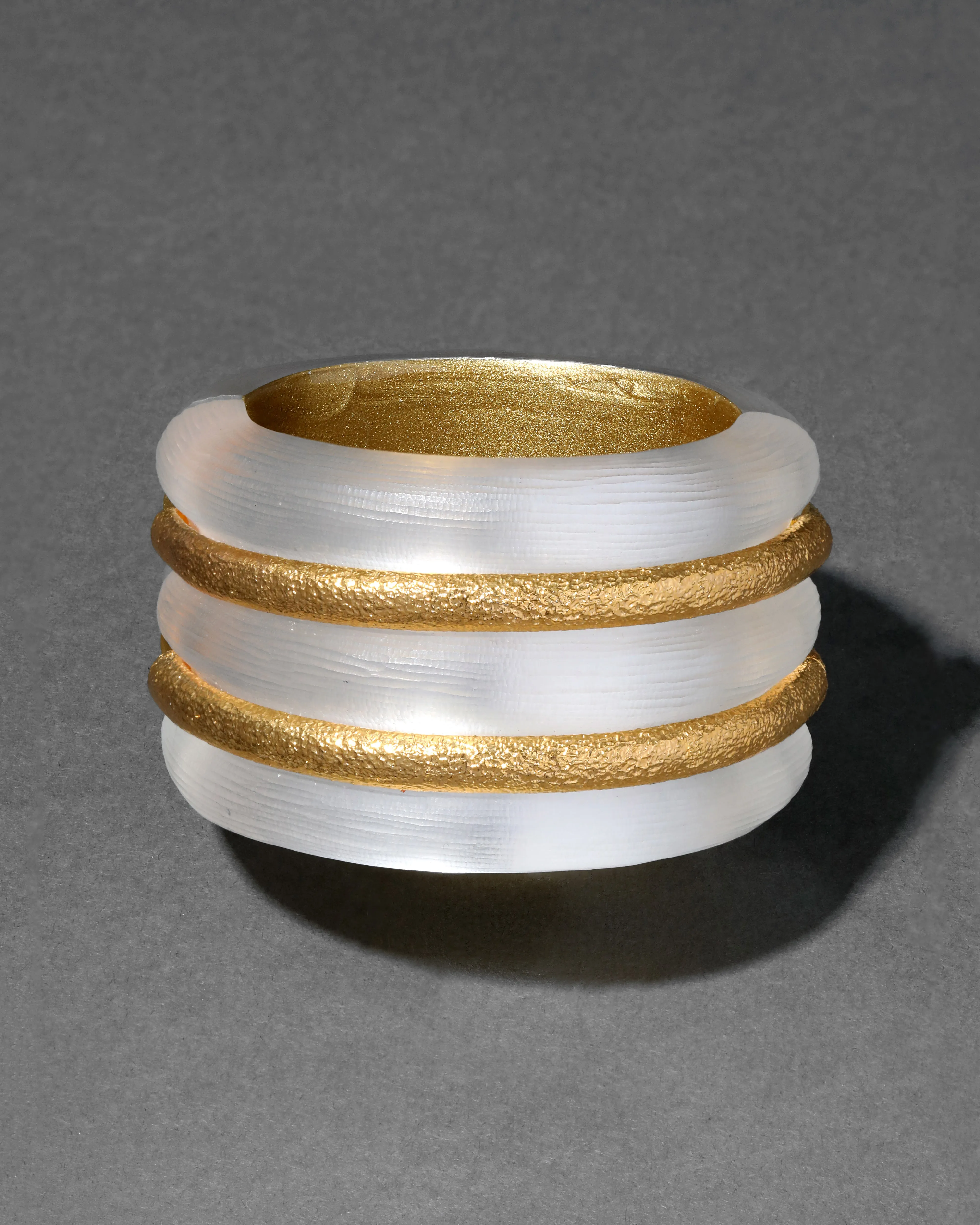 Archive Lucite Textured Gold Inlay Hinge Bracelet sold by Alexis Bittar