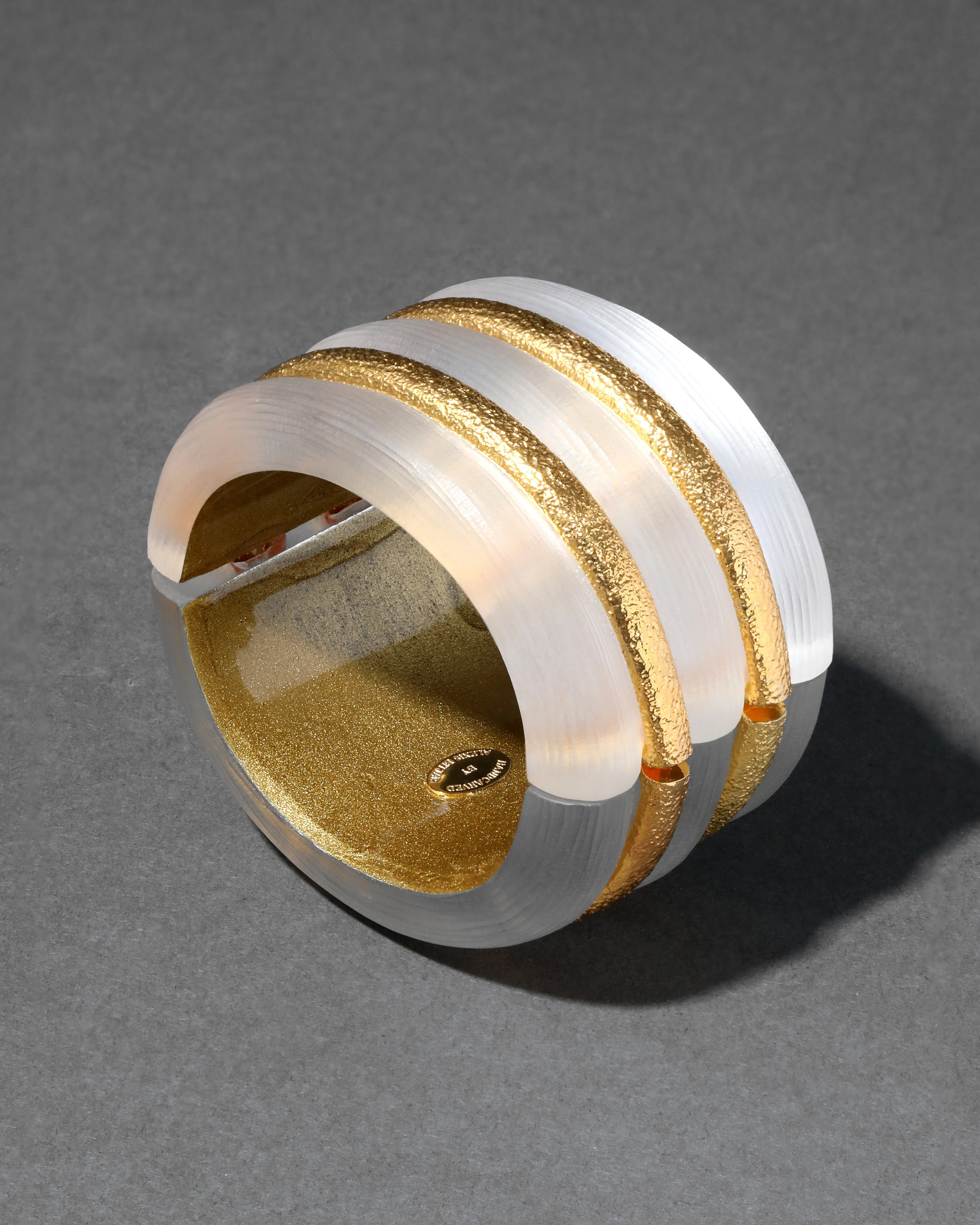 Archive Lucite Textured Gold Inlay Hinge Bracelet sold by Alexis Bittar product image thumbnail 2