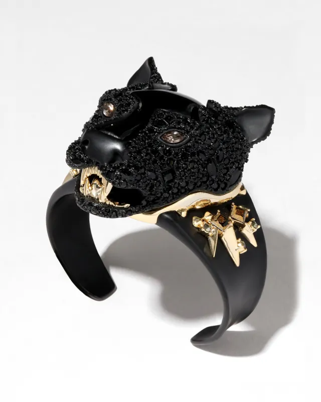 Archive Crystal Encrusted Panther Head Cuff Bracelet made by Alexis Bittar