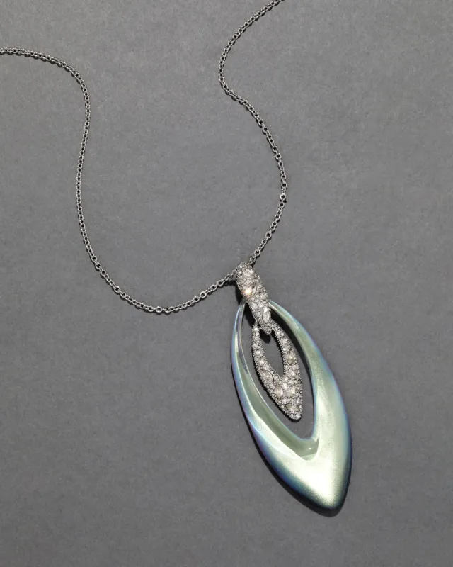 Archive Crystal Encrusted Lucite Framed Pendant Necklace sold by Alexis Bittar