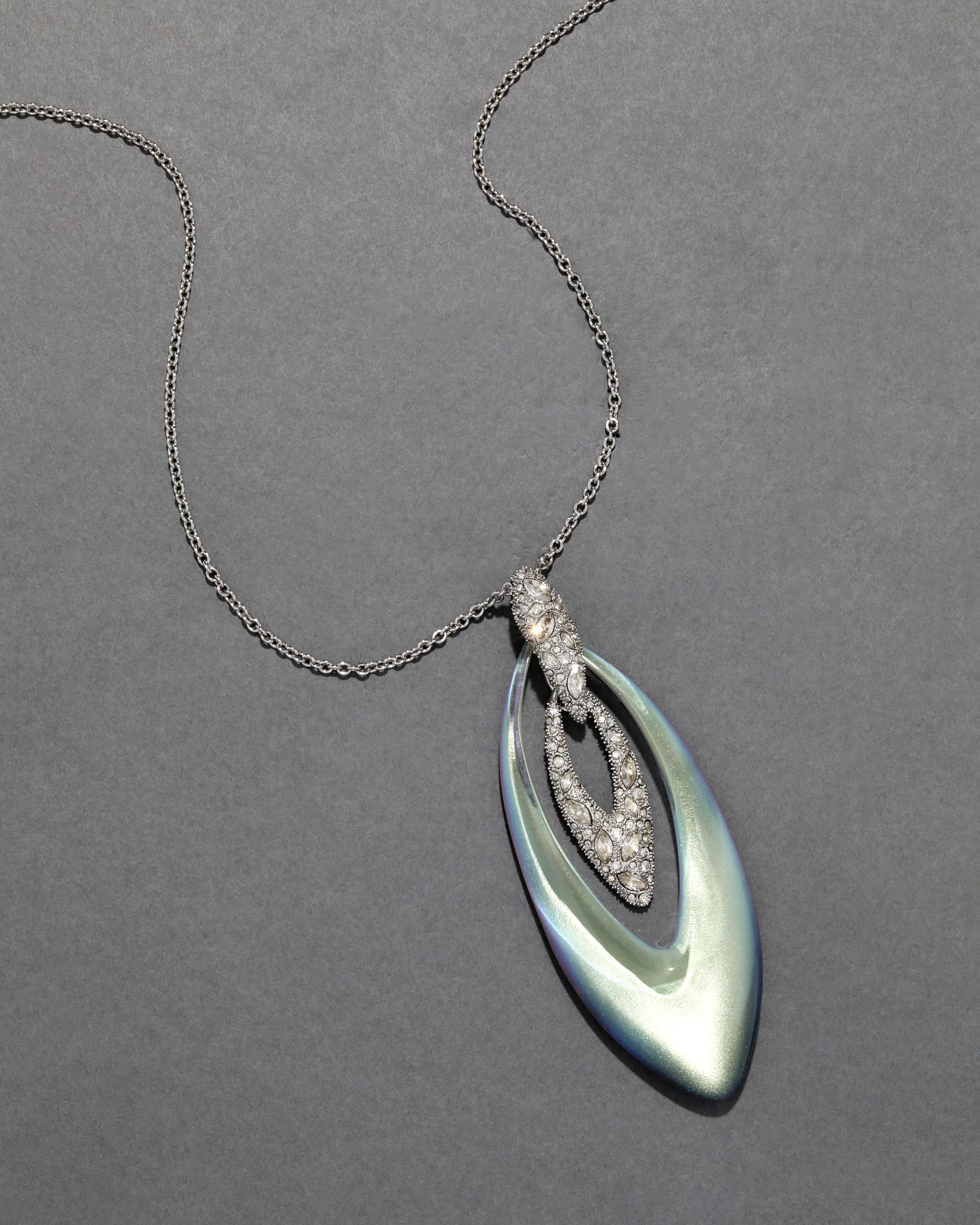 Archive Crystal Encrusted Lucite Framed Pendant Necklace sold by Alexis Bittar