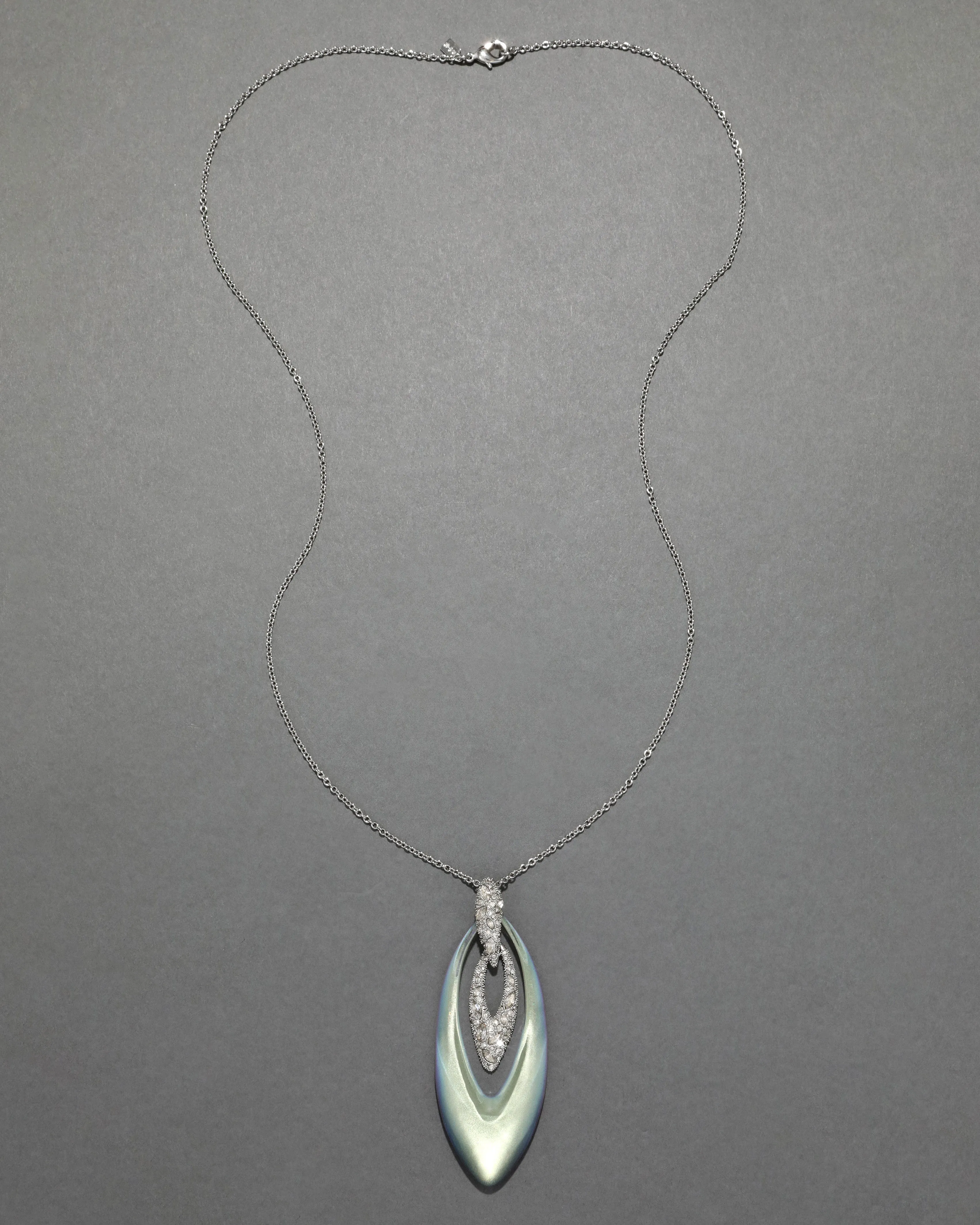 Archive Crystal Encrusted Lucite Framed Pendant Necklace sold by Alexis Bittar product image thumbnail 2