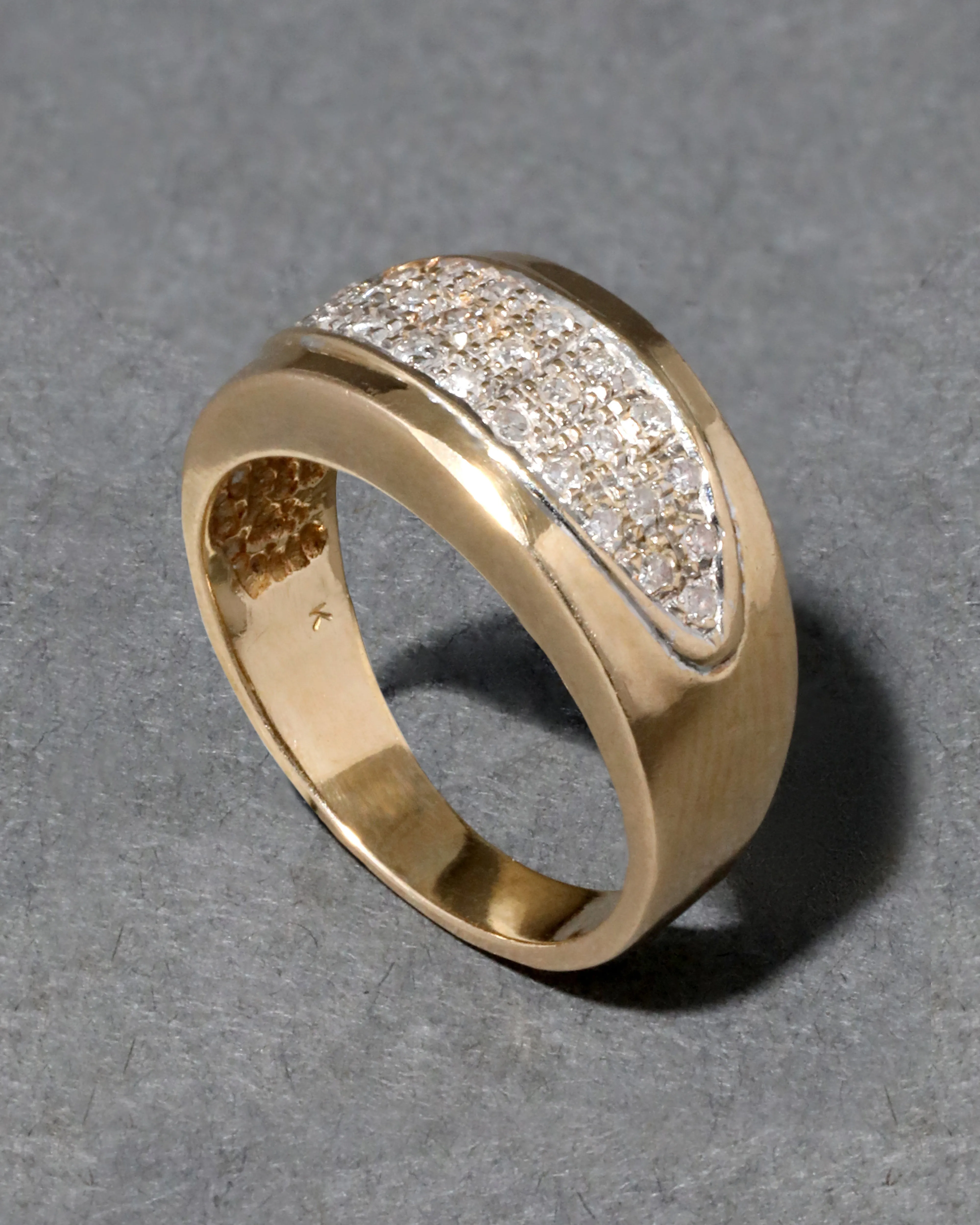 Vintage 1980s 18k Gold Framed Diamond Band Ring sold by Alexis Bittar