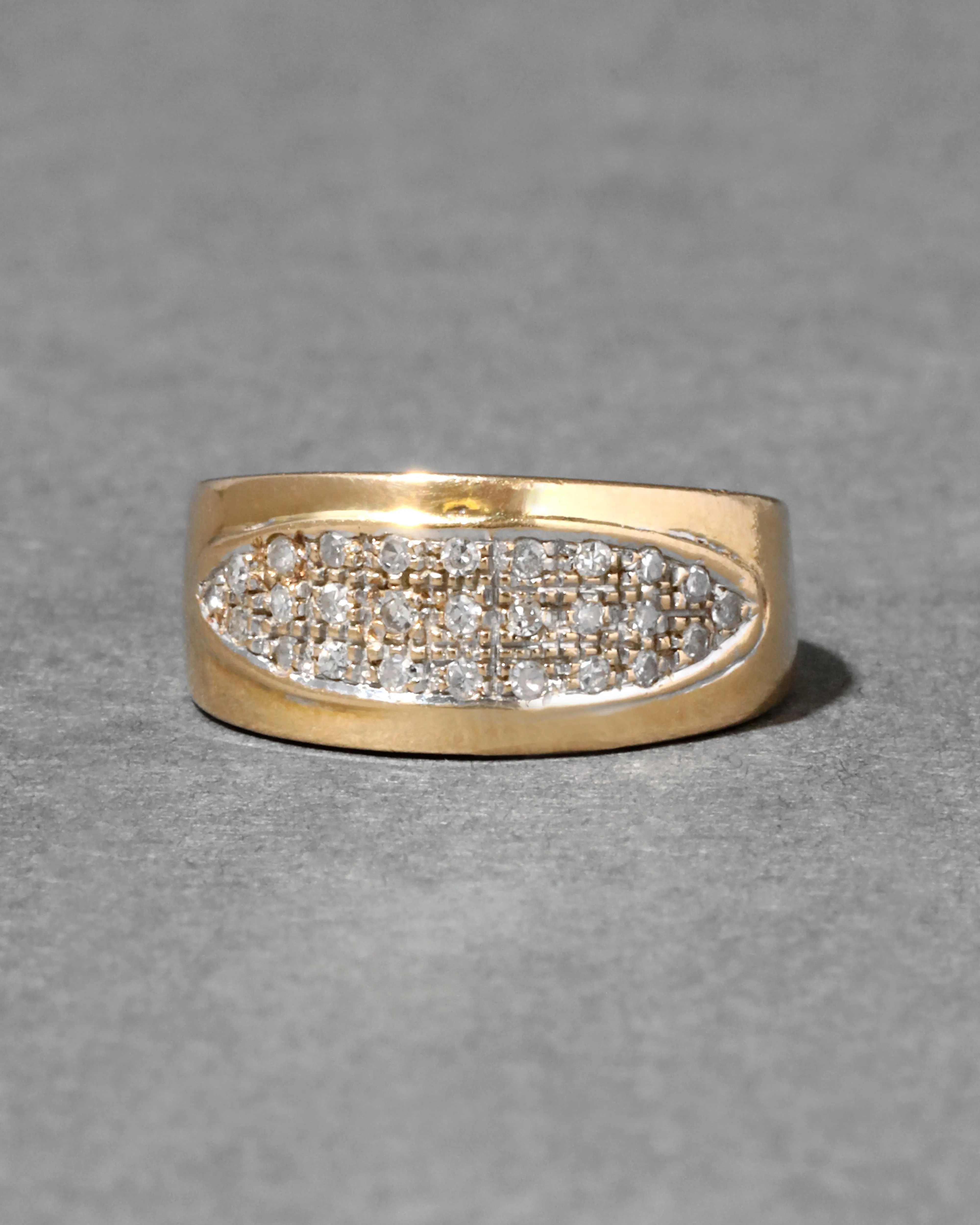 Vintage 1980s 18k Gold Framed Diamond Band Ring sold by Alexis Bittar product image thumbnail 2