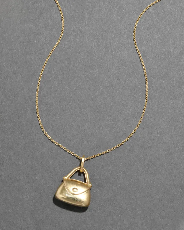 Vintage 1970s 18k Gold Handbag Pendant Necklace sold by Alexis Bittar