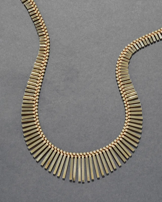 Vintage 1980s 14k Gold Italian Fringe Necklace sold by Alexis Bittar