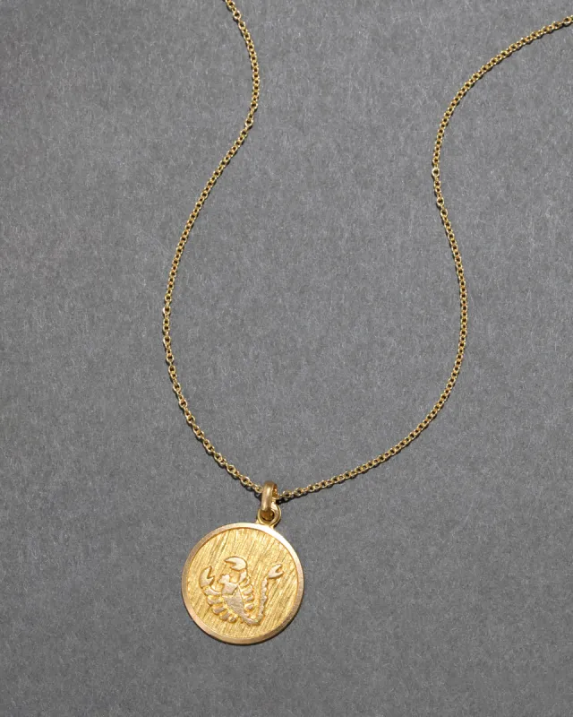 Vintage 1970s 18k Gold Scorpio Pendant Necklace sold by Alexis Bittar