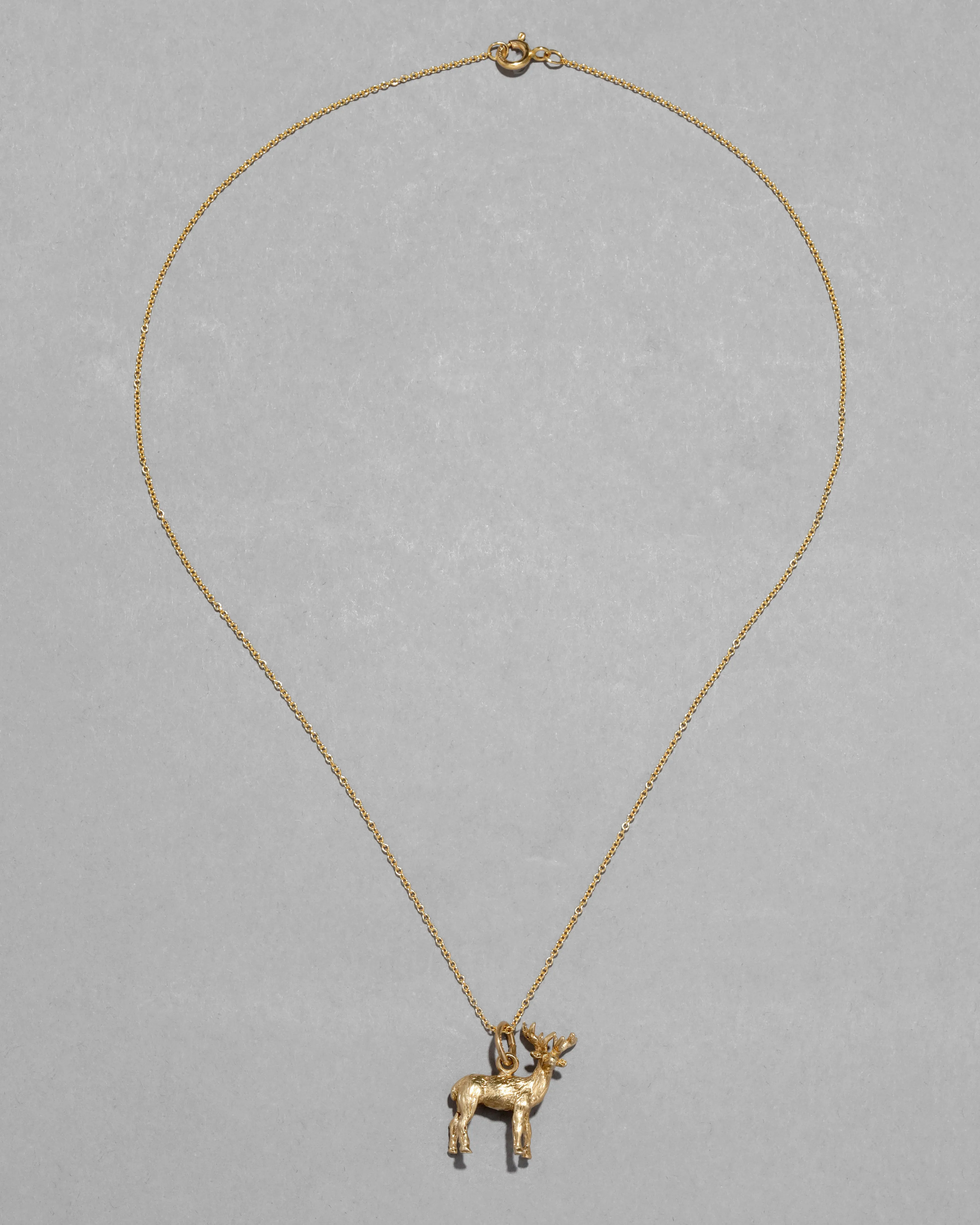 Vintage 1930s 10k Gold Handmade Deer Pendant Necklace sold by Alexis Bittar product image thumbnail 2