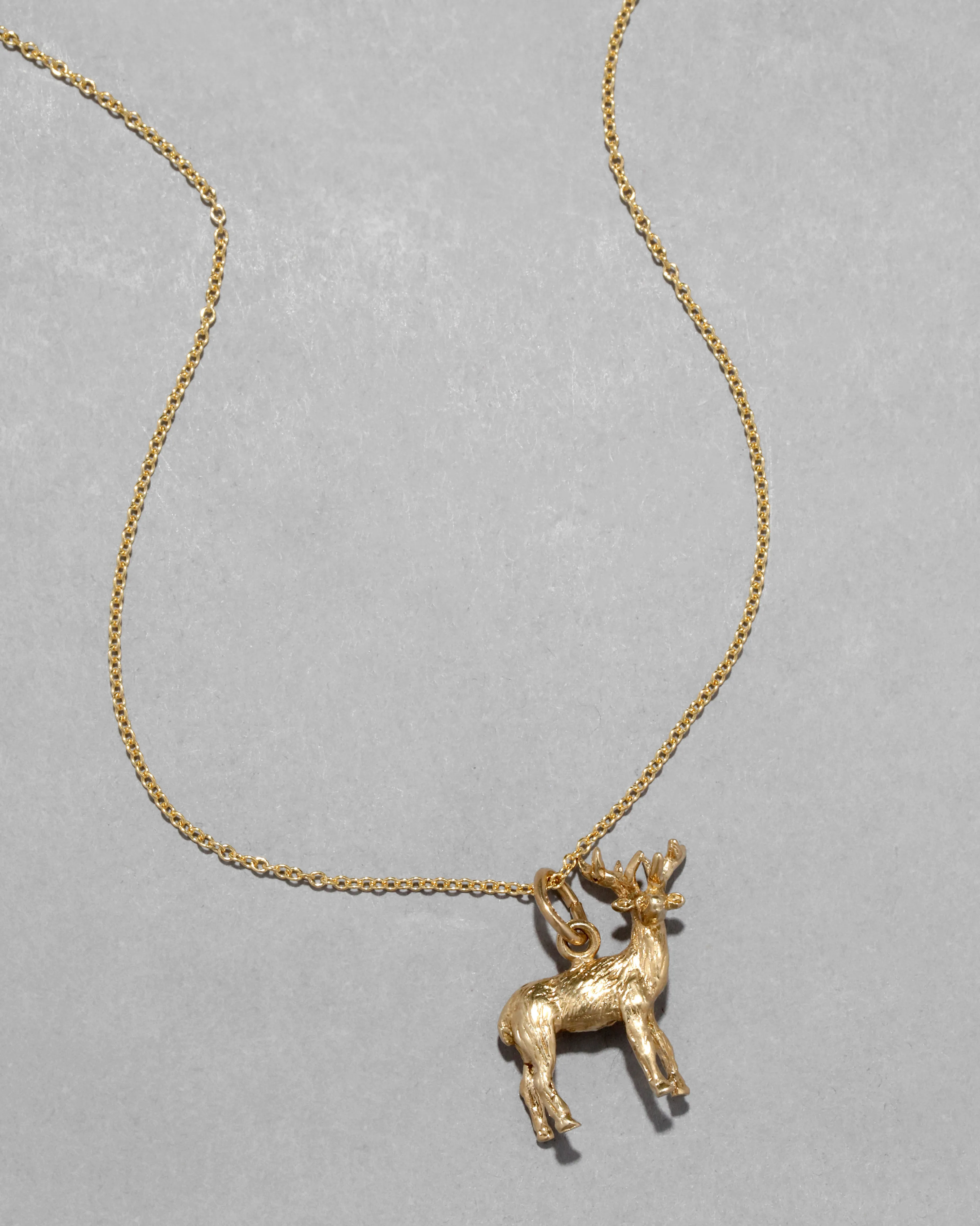 Vintage 1930s 10k Gold Handmade Deer Pendant Necklace sold by Alexis Bittar
