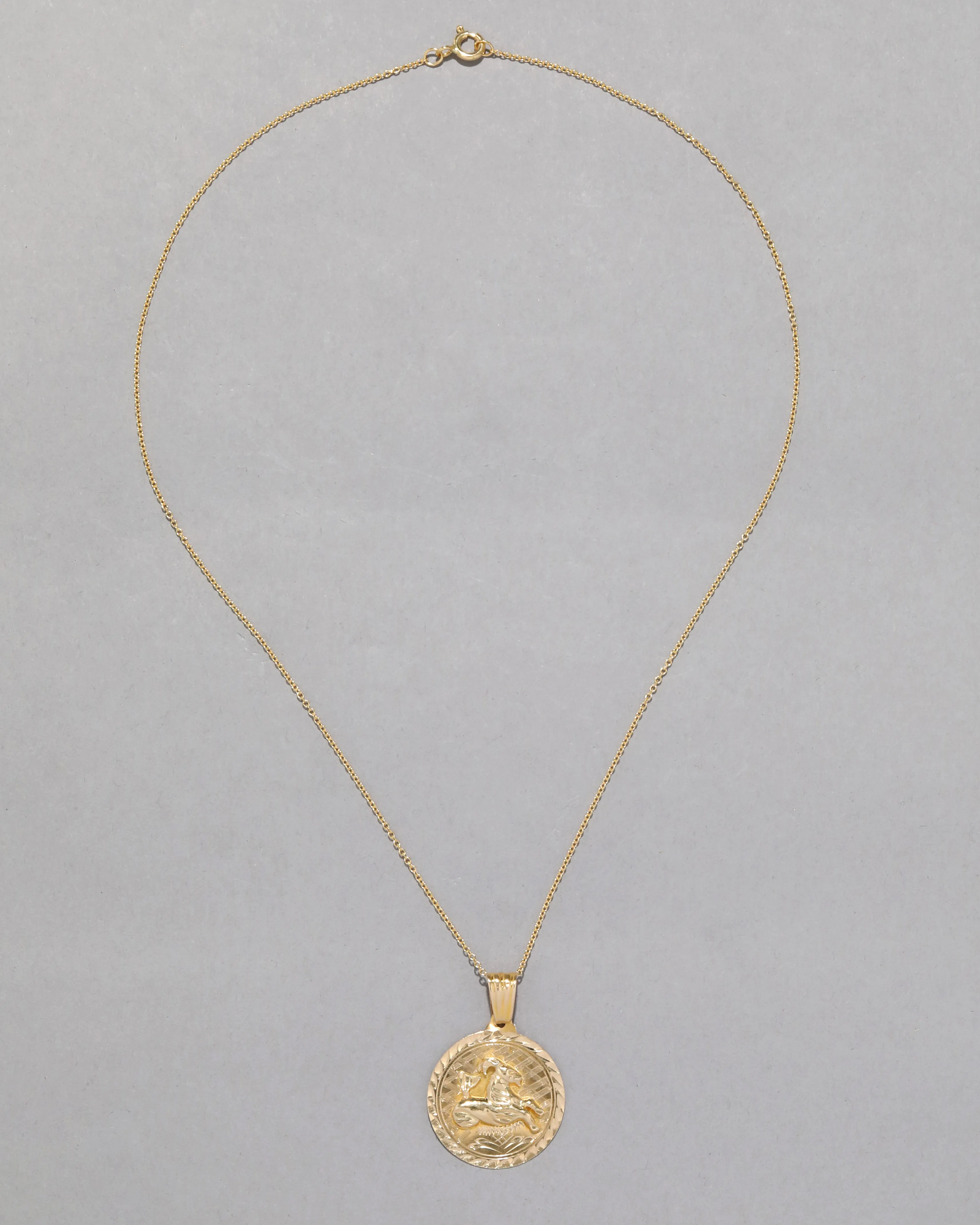 Vintage 1980s 14k Gold Capricorn Pendant Necklace sold by Alexis Bittar product image thumbnail 2