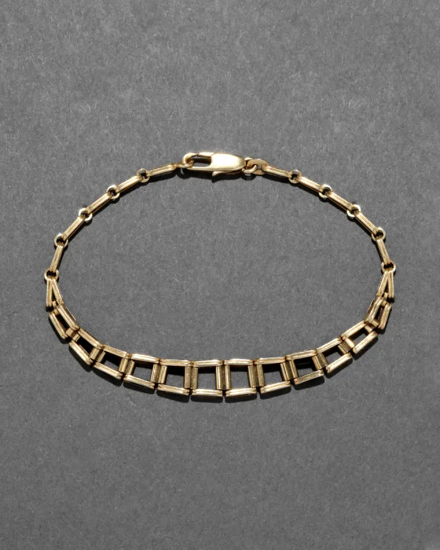 Vintage 1930s 14k Gold Handmade Graduated Link Bracelet sold by Alexis Bittar