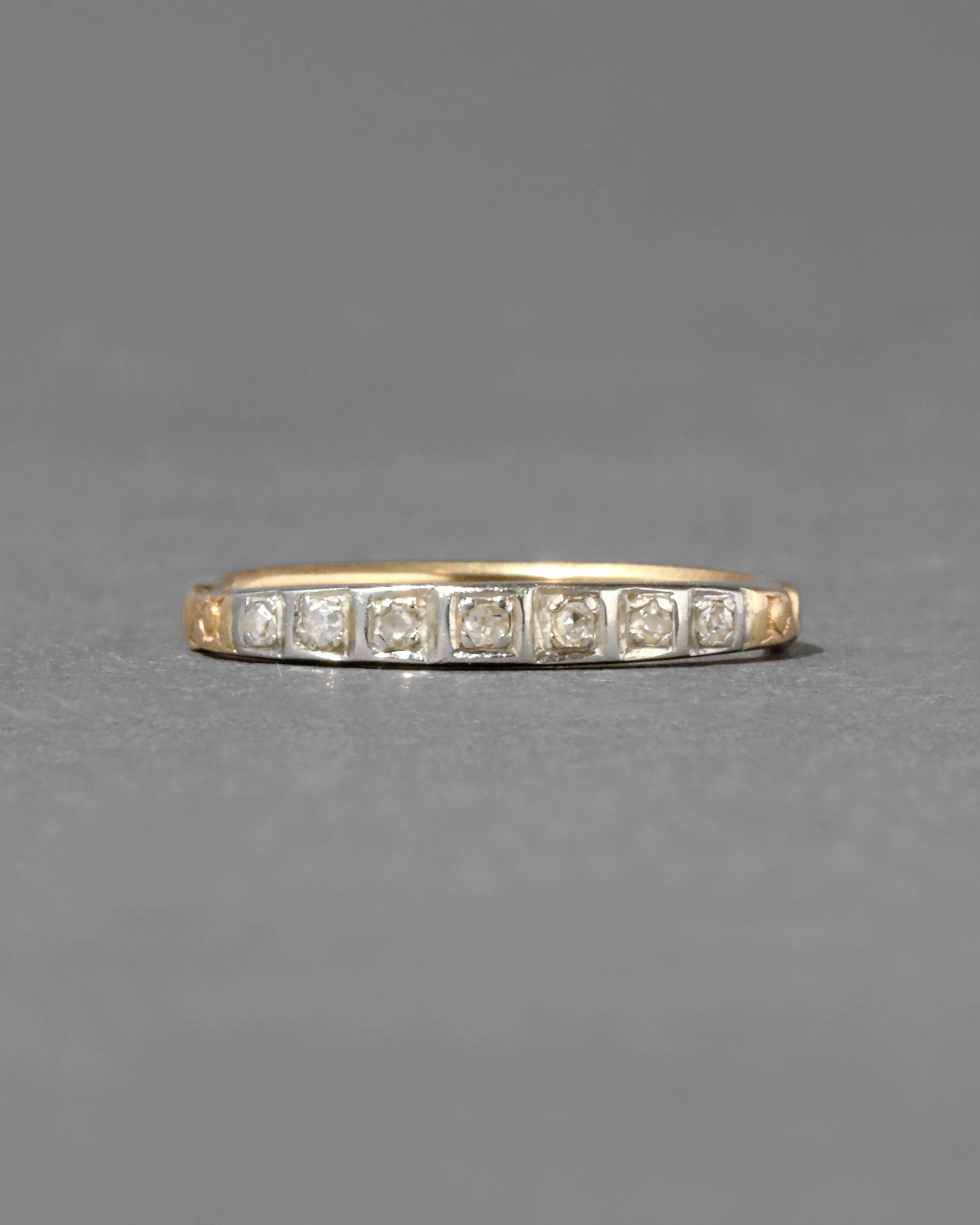 Vintage 1980s 14k Gold Bezel Set Diamond Band Ring sold by Alexis Bittar product image thumbnail 2