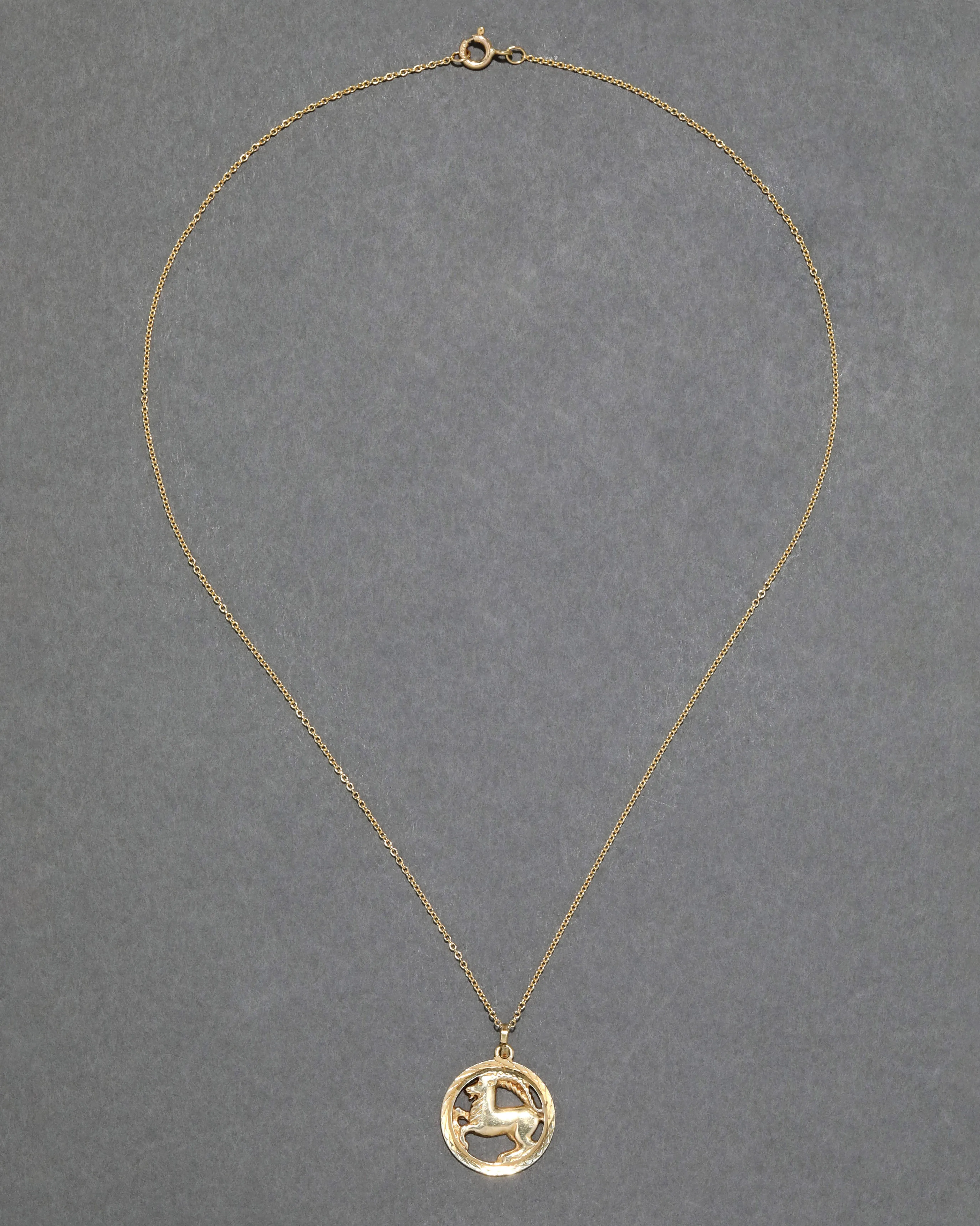 Vintage 1940s 14k Gold Goat Pendant Necklace sold by Alexis Bittar product image thumbnail 2