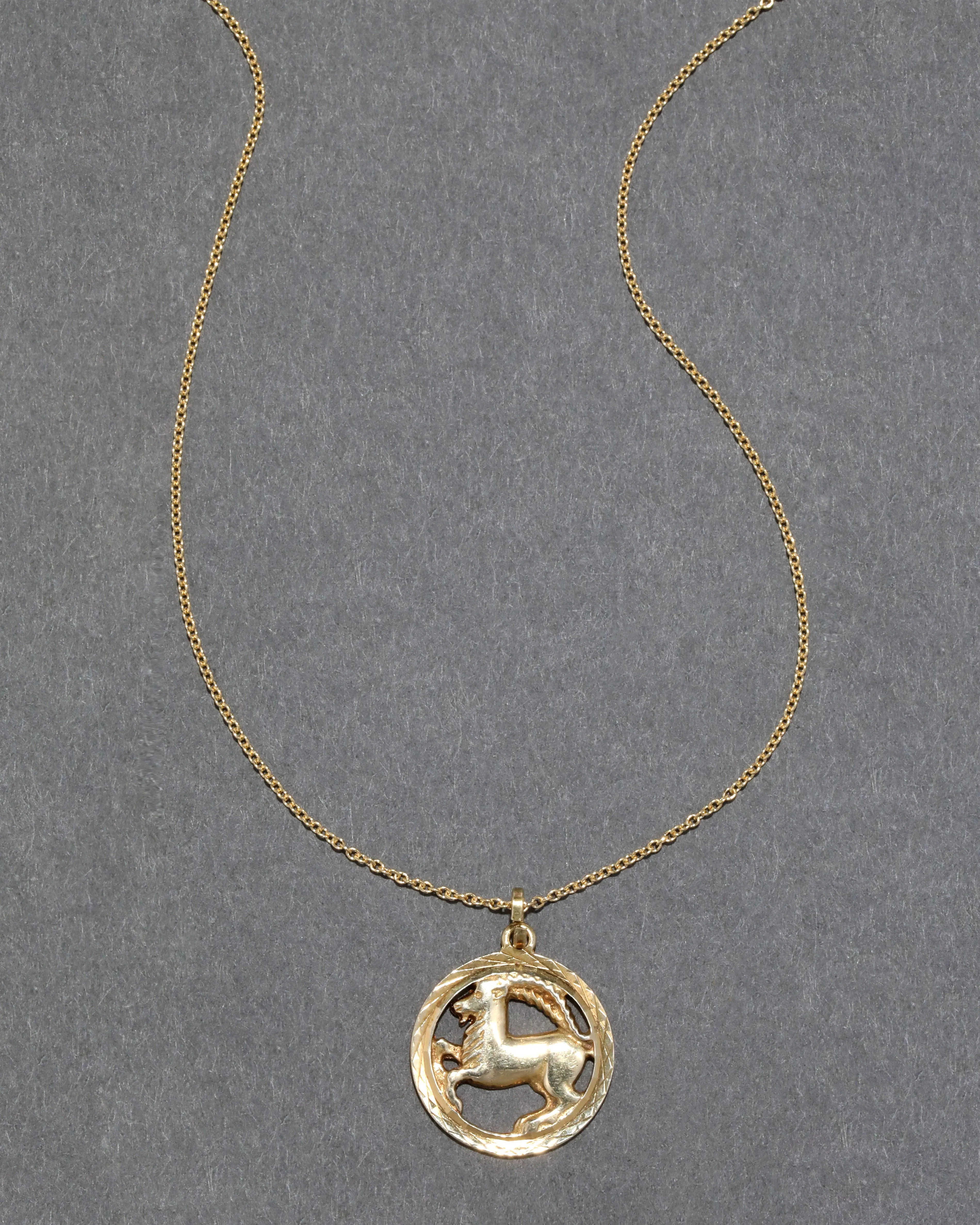 Vintage 1940s 14k Gold Goat Pendant Necklace sold by Alexis Bittar