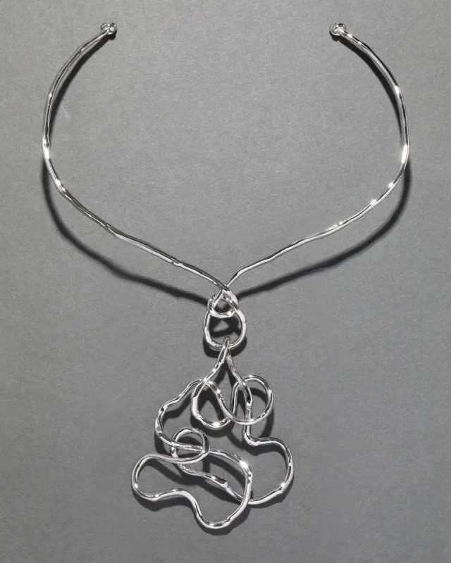 Twisted Silver Statement Collar Necklace sold by Alexis Bittar