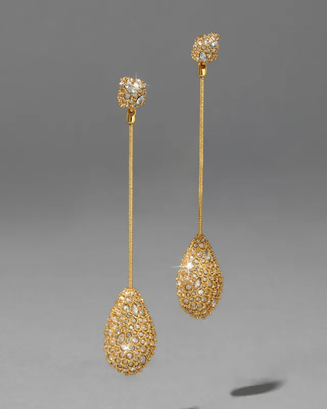 Pave Teardrop Dangle Post Earring- Gold sold by Alexis Bittar