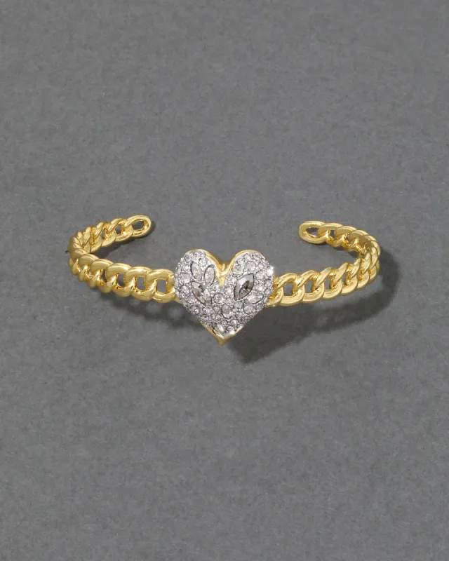 Solanales Crystal Heart Cuff Bracelet- Air sold by Alexis Bittar