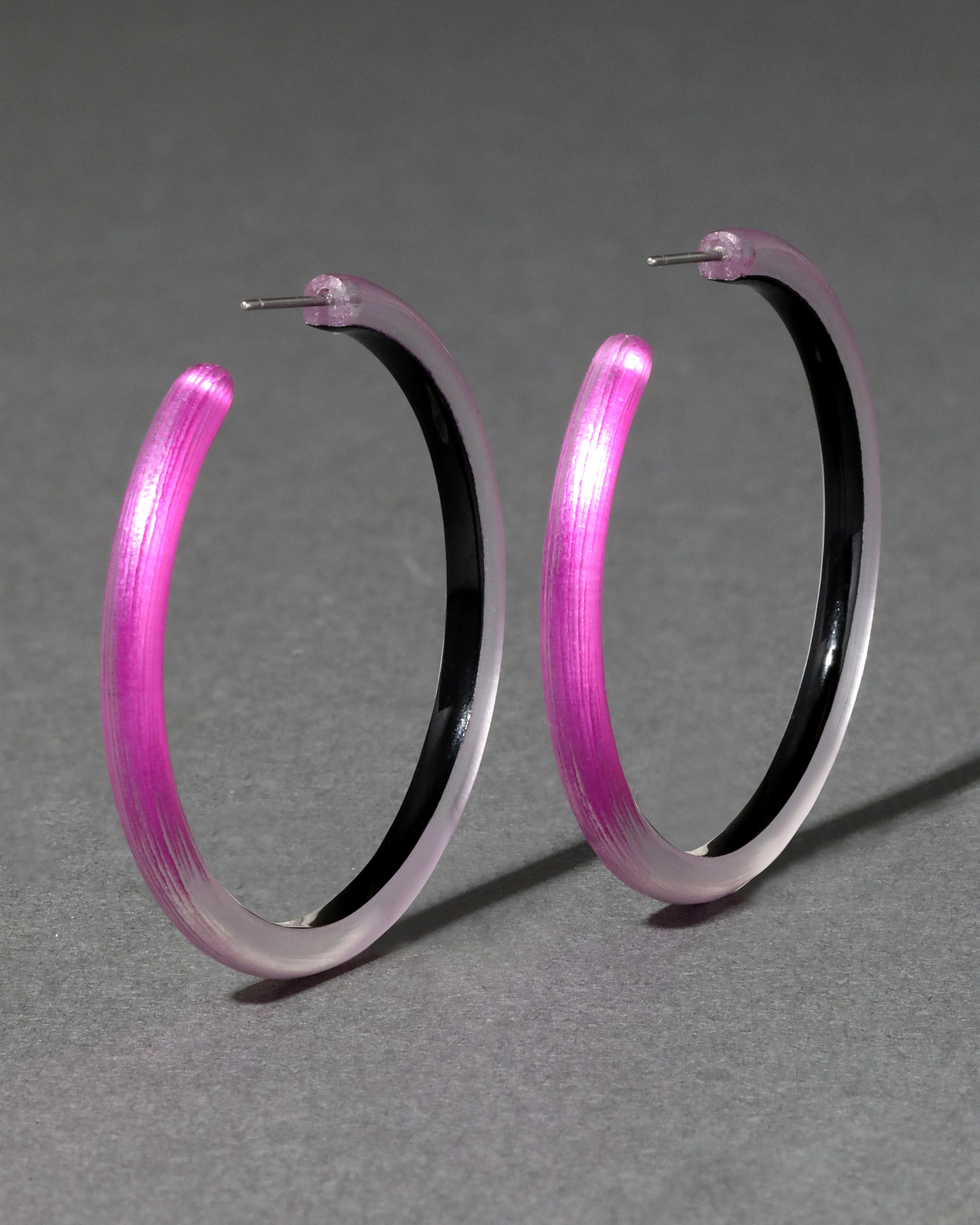 Skinny Lucite Hoop Earring- Fuchsia sold by Alexis Bittar product image thumbnail 4