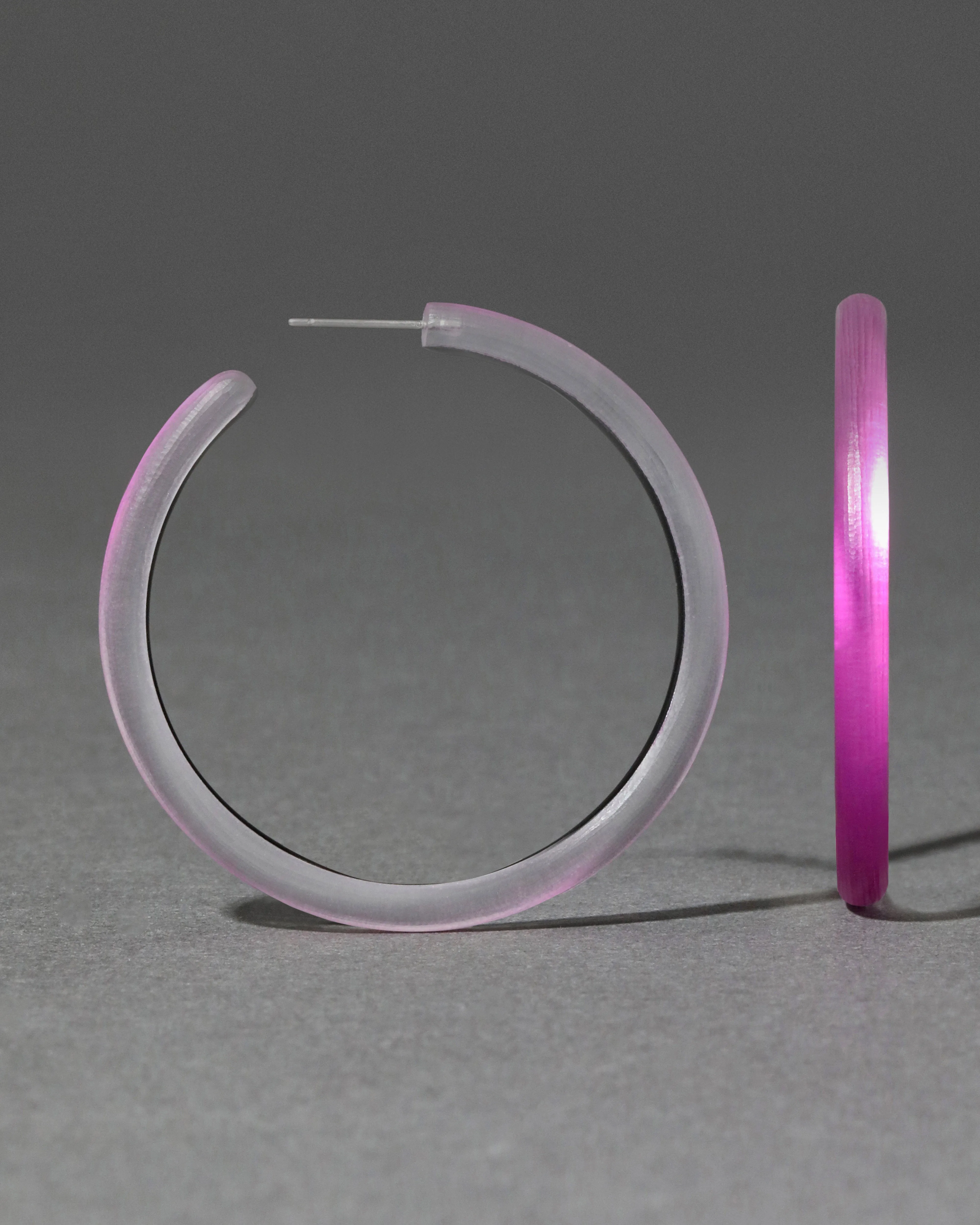 Skinny Lucite Hoop Earring- Fuchsia sold by Alexis Bittar product image thumbnail 3