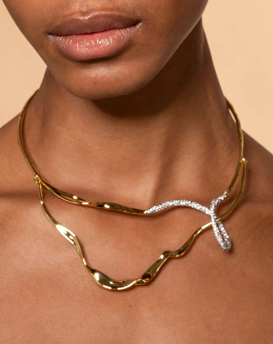Solanales Crystal Looped Collar Necklace sold by Alexis Bittar product image thumbnail 3