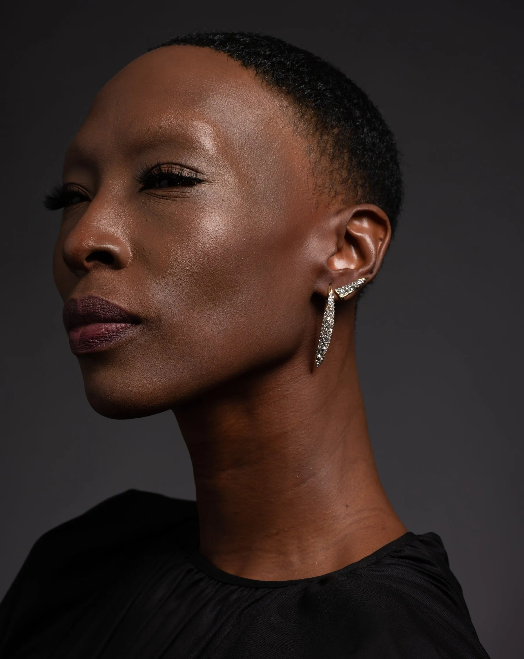 Solanales Crystal Spear Stud Earring- Champagne sold by Alexis Bittar product image thumbnail 3